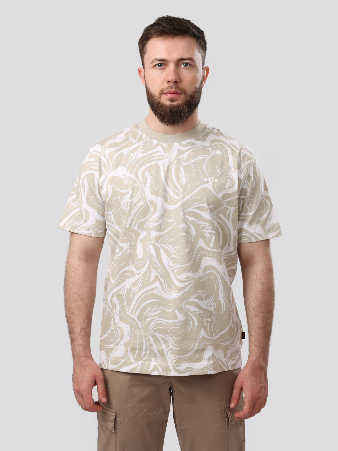 Футболка Boss 50511251 100 хлопковая мужская с принтом — купить в интернет-магазине Verdistore