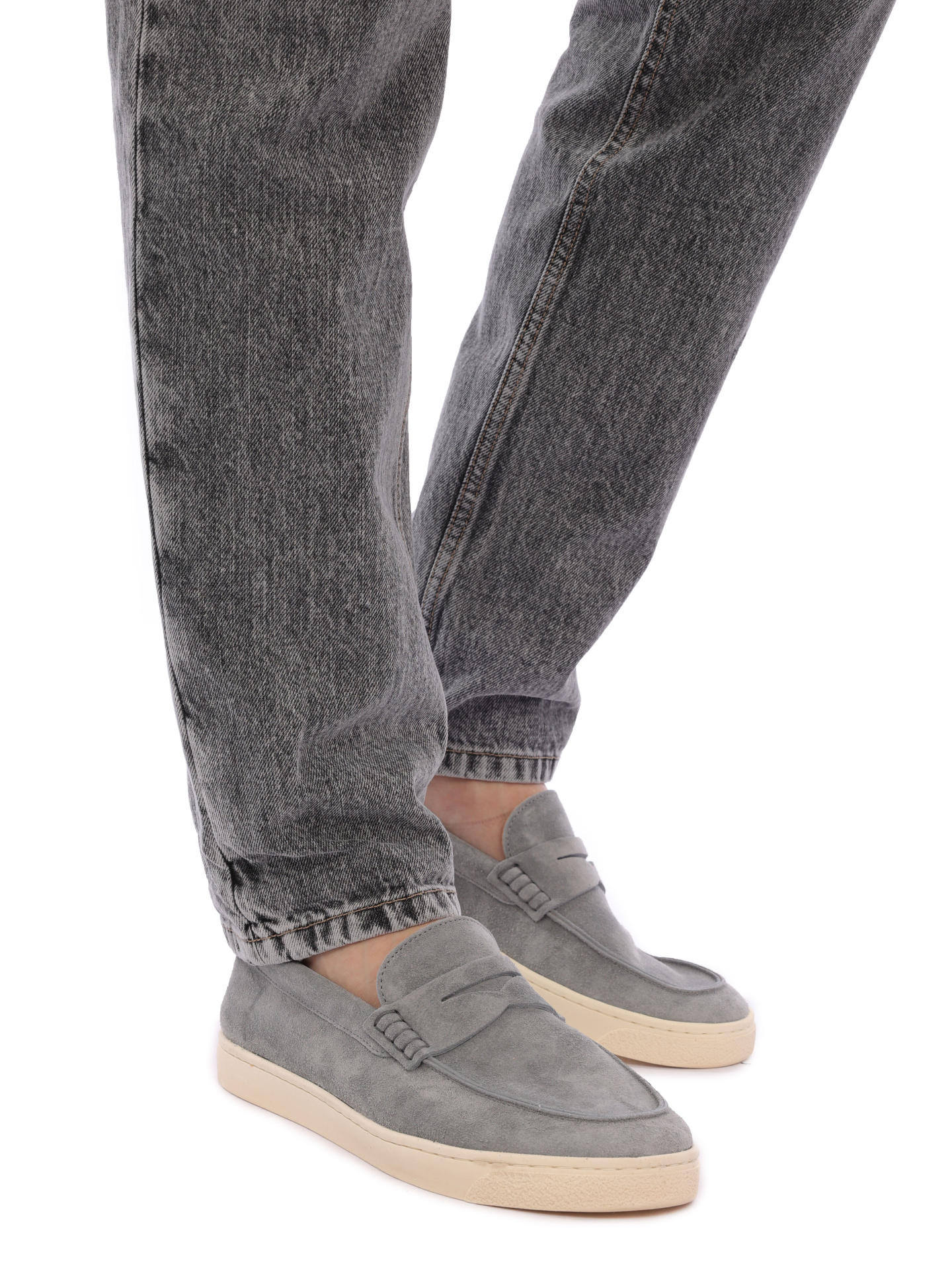 Лоферы Brunello Cucinelli MZUSILN285 C6692 голубые мужские из замши — купить в интернет-магазине Verdistore