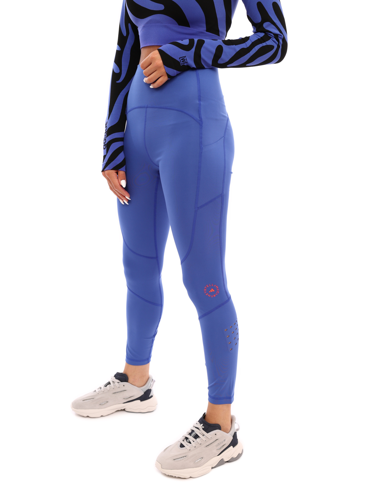 Леггинсы Adidas by Stella McCartney HF3072 синие женские с перфорацией — купить в интернет-магазине Verdistore