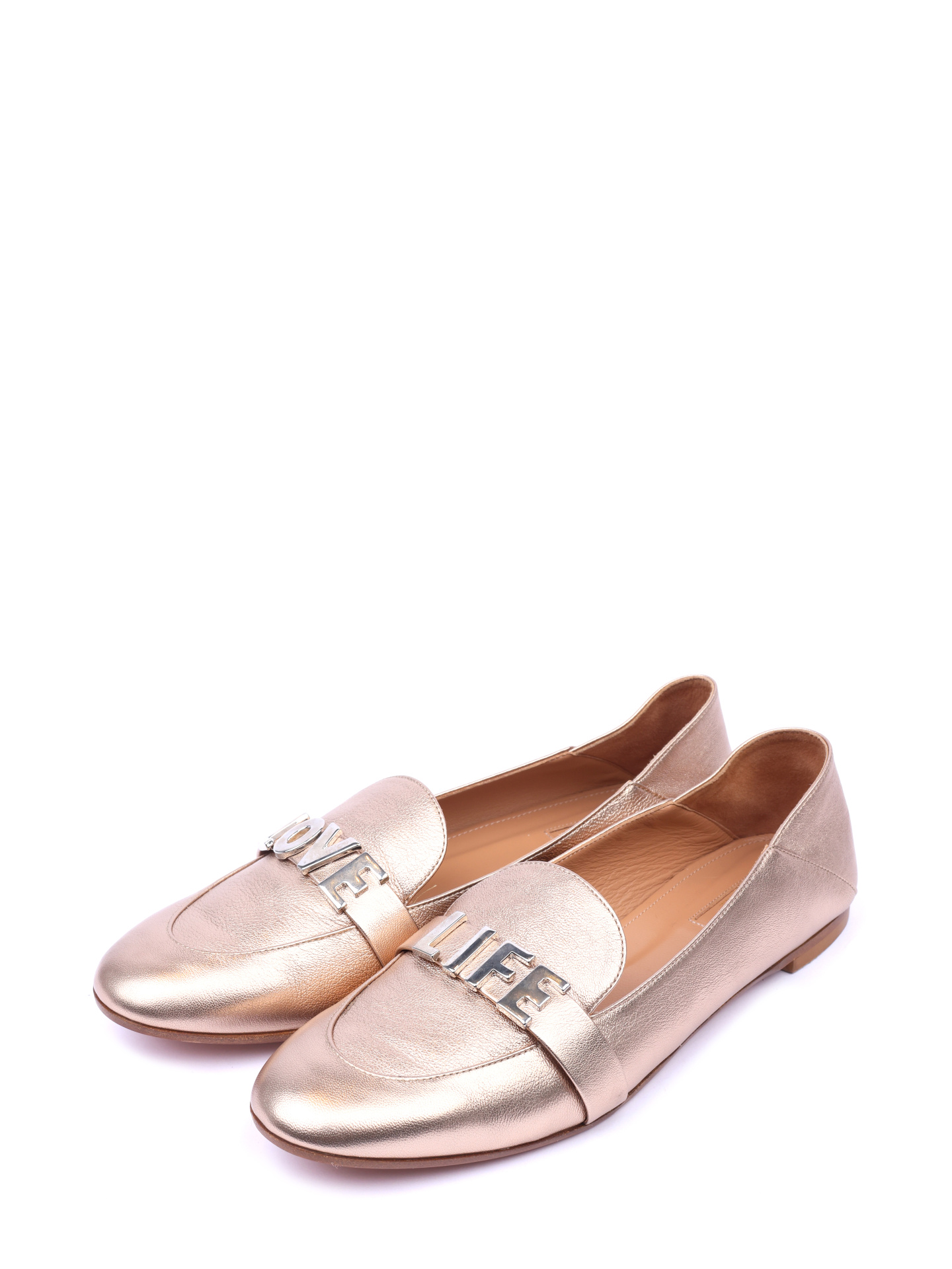 Лоферы Aquazzura LOLFLAM0 бронзовые женские кожаные — купить в интернет-магазине Verdistore