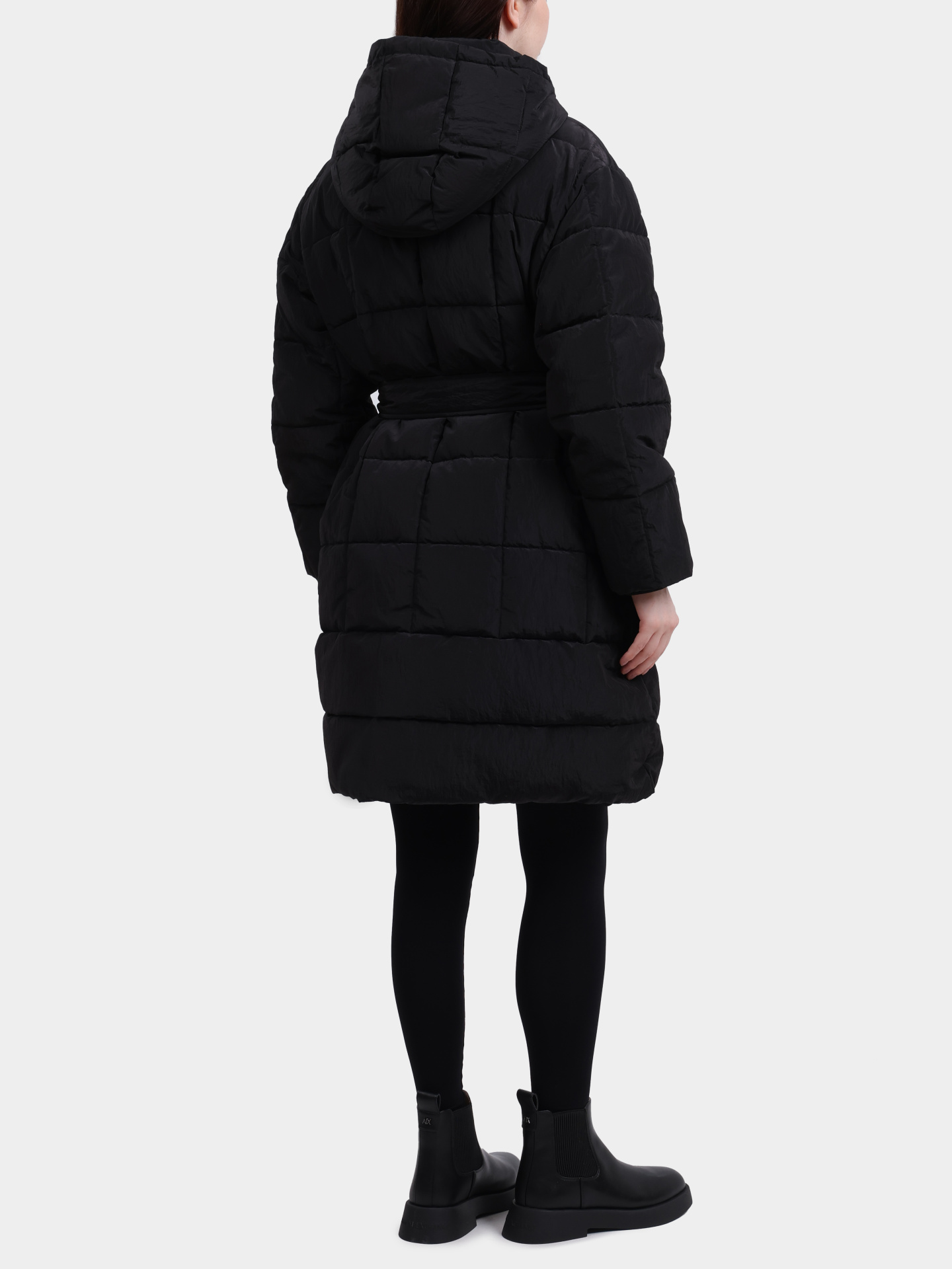 Пуховик Armani Exchange AF16207 UC001 черный стеганый женский — купить в интернет-магазине Verdistore