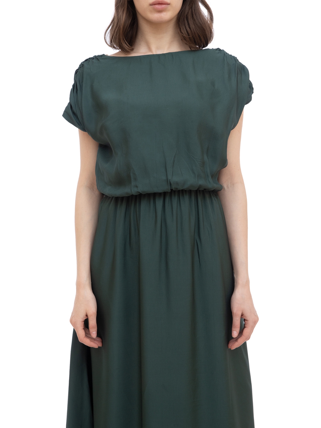 Платье Armani Exchange 3KYA07 зеленое женское с v-образным вырезом на спине — купить в интернет-магазине Verdistore