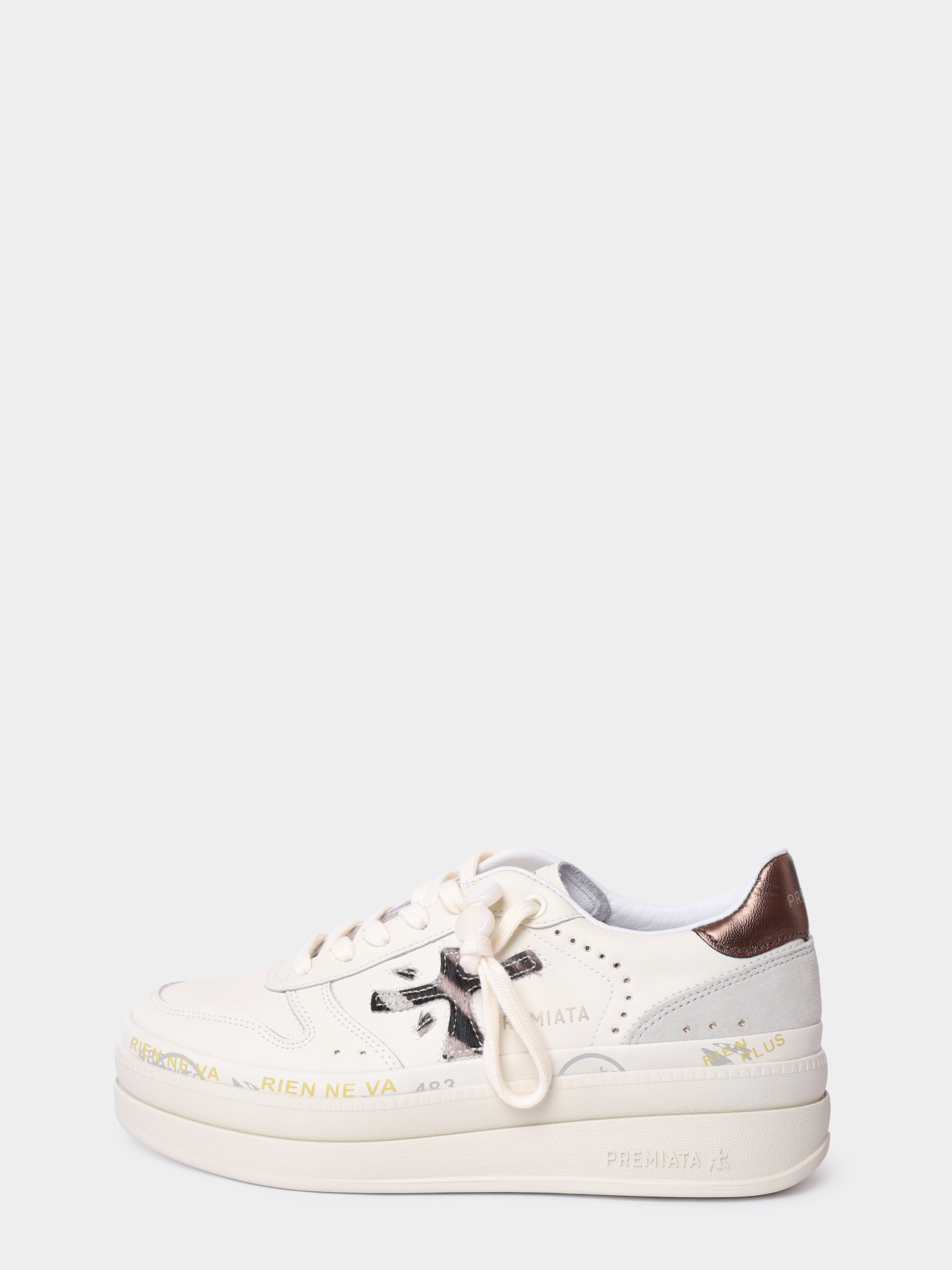 Кеды Premiata MICOL VAR 7035 кремовые женские из кожи — купить в интернет-магазине Verdistore