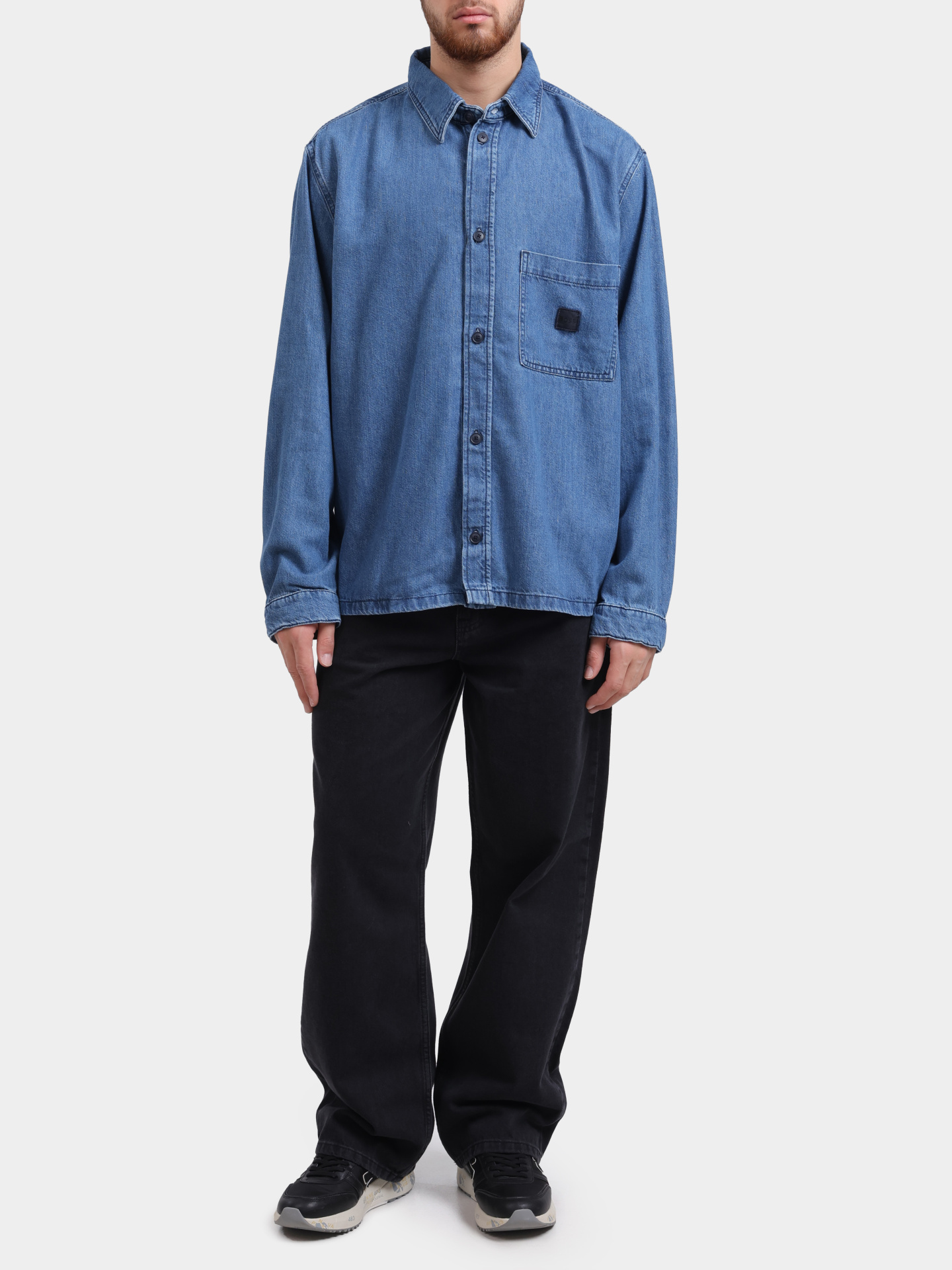 Рубашка Boss 50544660 404 джинсовая мужская — купить в интернет-магазине Verdistore