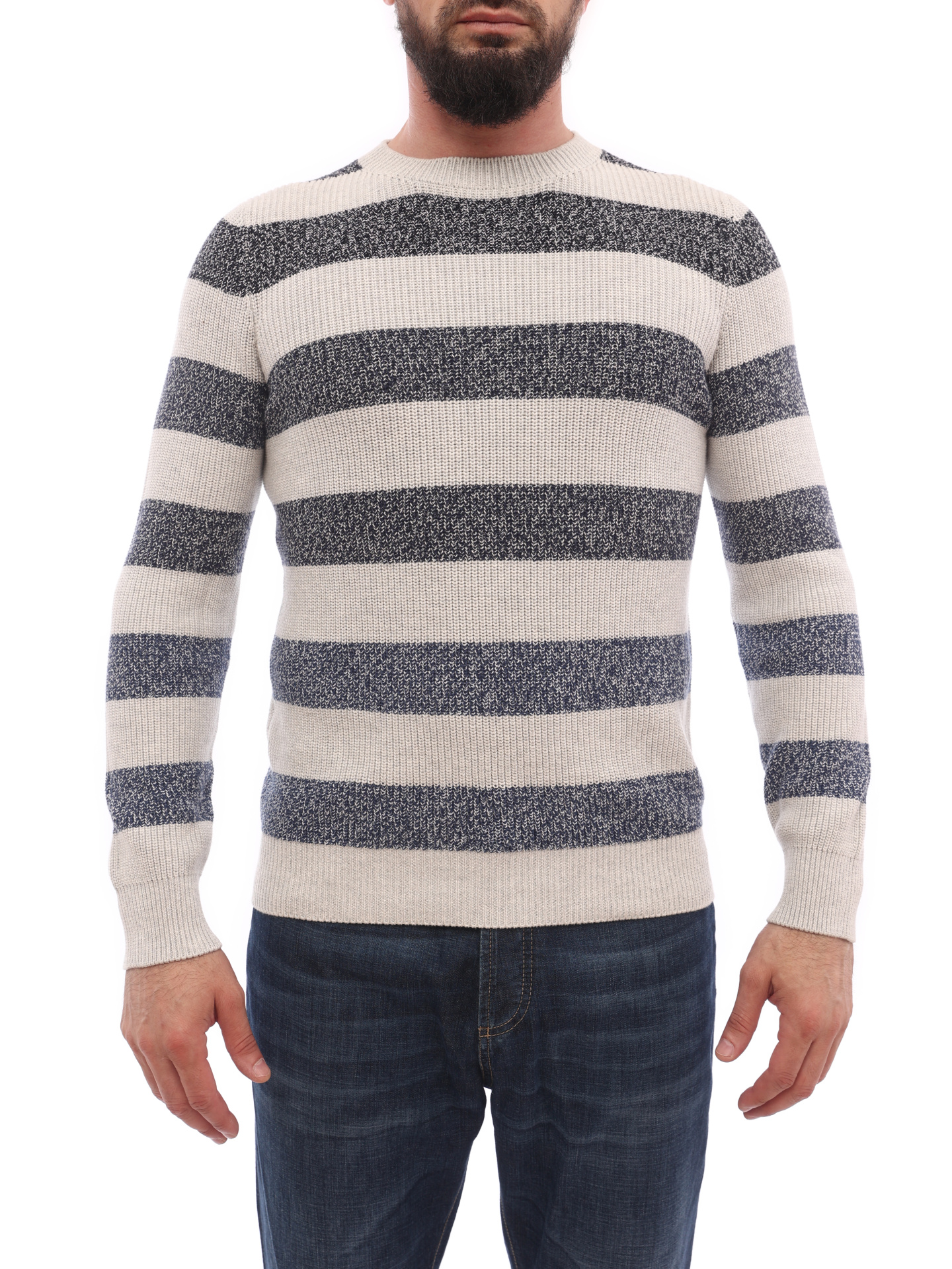 Свитер Brunello Cucinelli M2874700 полосатый мужской — купить в интернет-магазине Verdistore