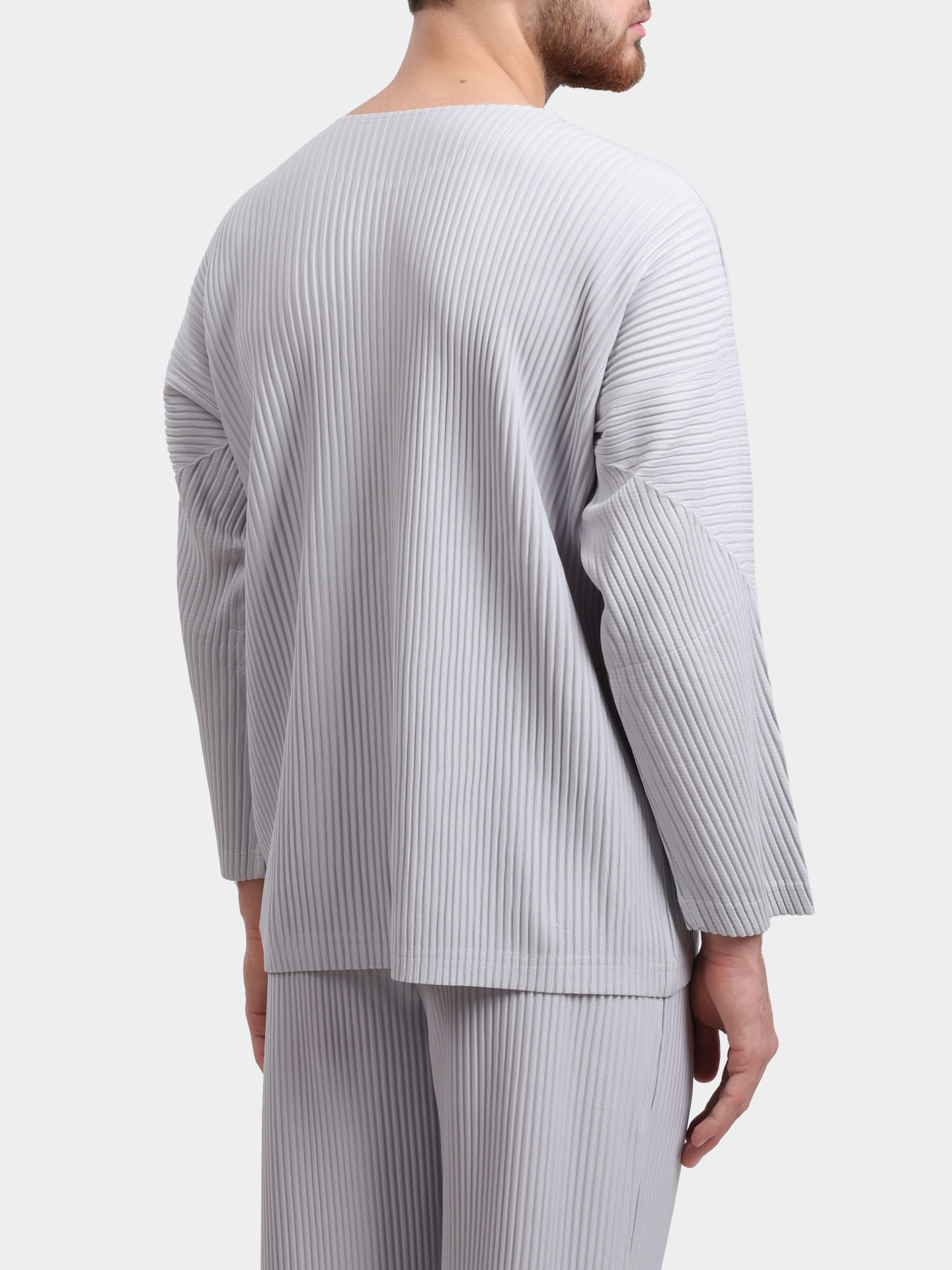 Лонгслив Sphynx pleats 7642-2 серый мужской плиссированный — купить в интернет-магазине Verdistore