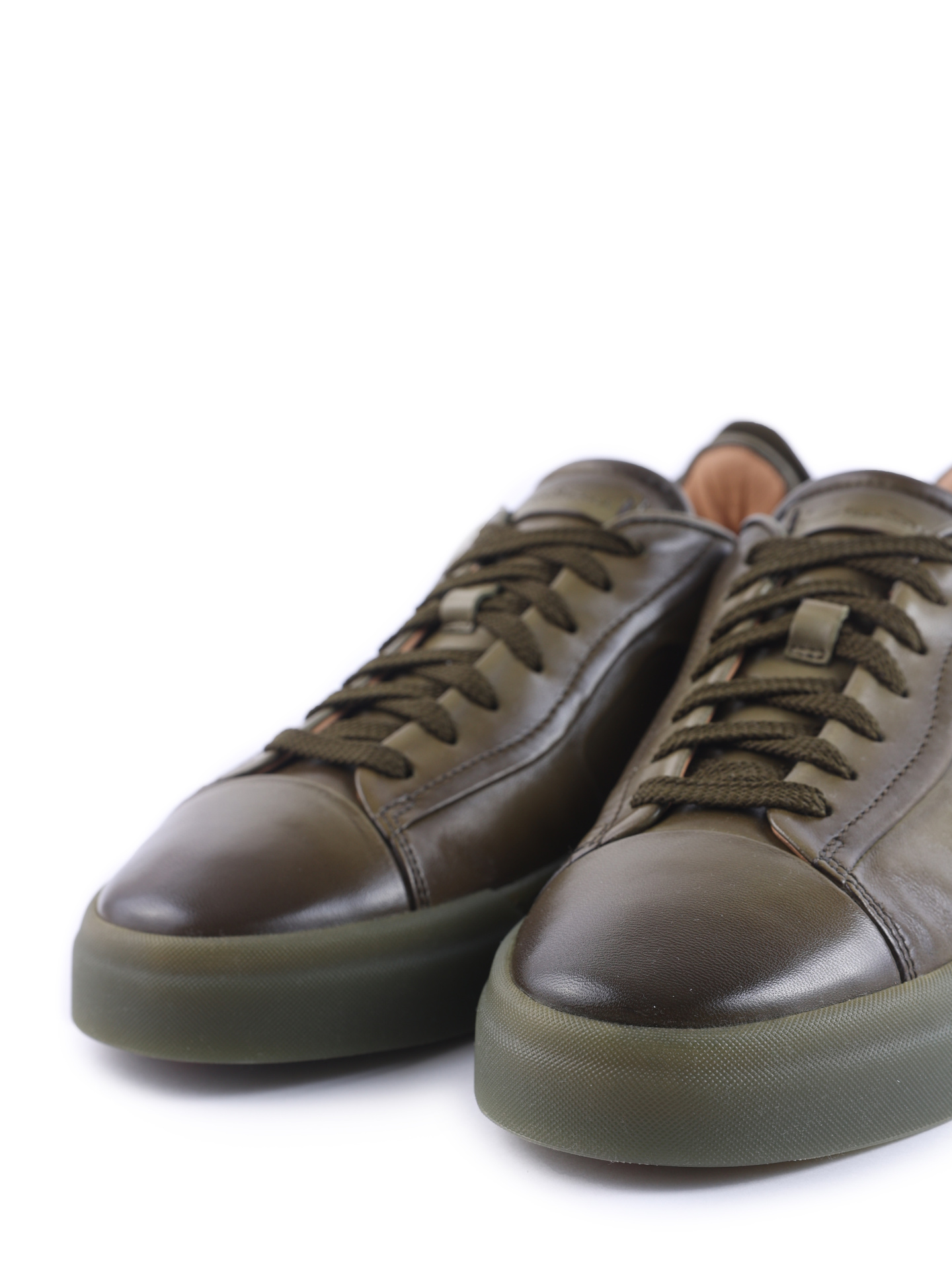 Кеды зеленые кожаные на шнурках — купить в интернет-магазине Verdistore