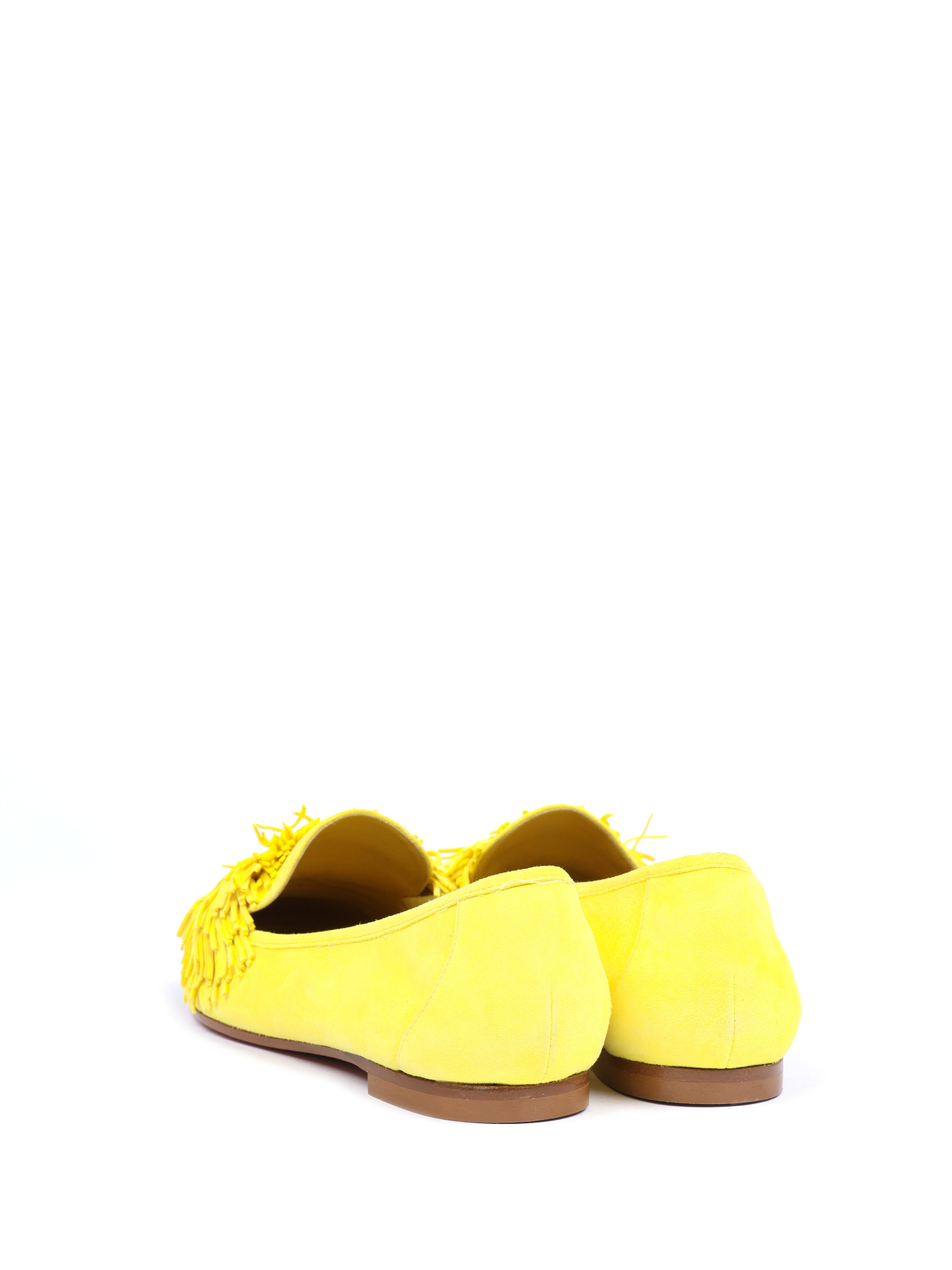 Лоферы Aquazzura Wild Loafer Flat лимонные женские из замши — купить в интернет-магазине Verdistore