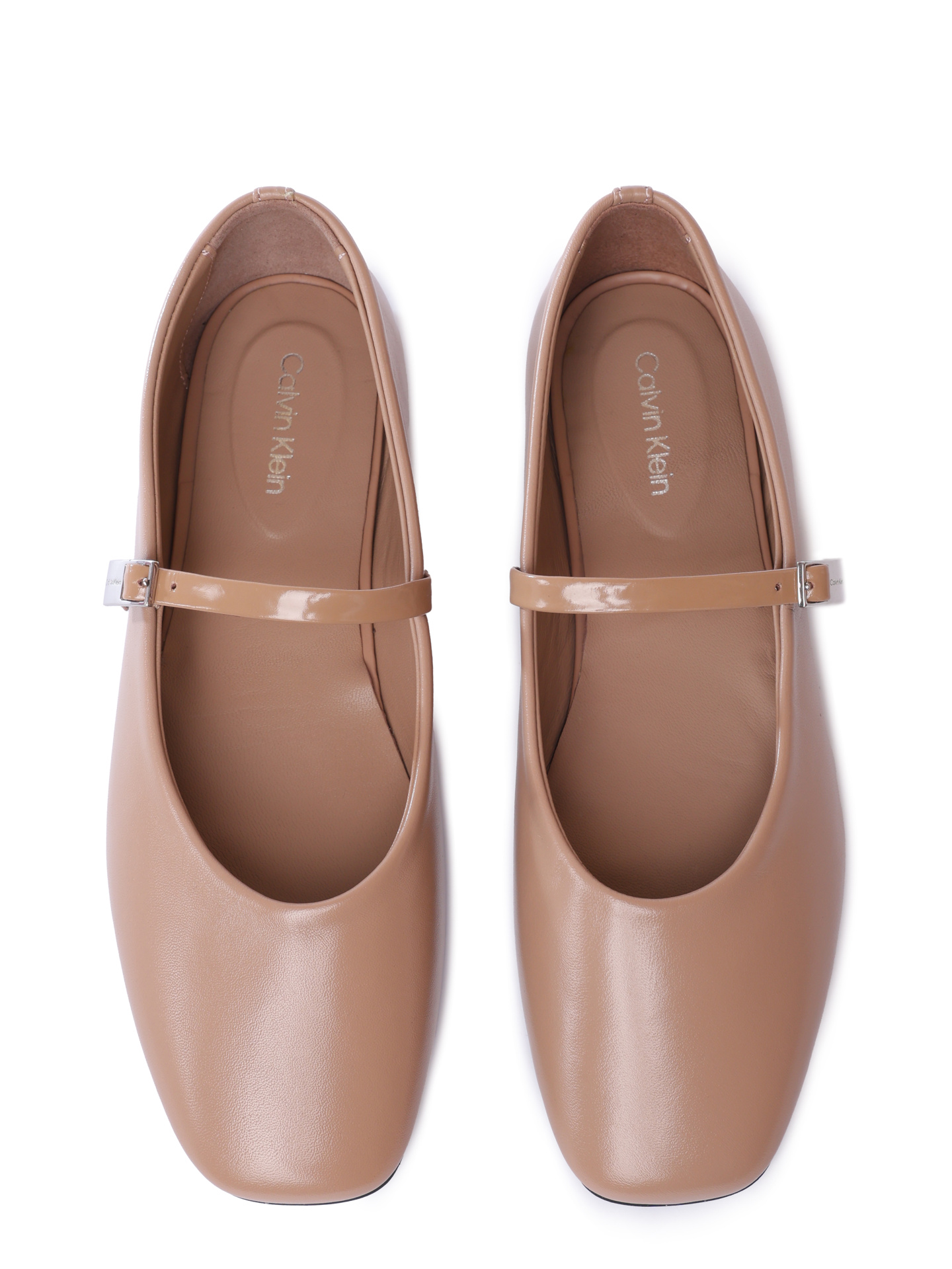 Балетки Calvin Klein HW0HW02483 GDW коричневые женские из кожи — купить в интернет-магазине Verdistore