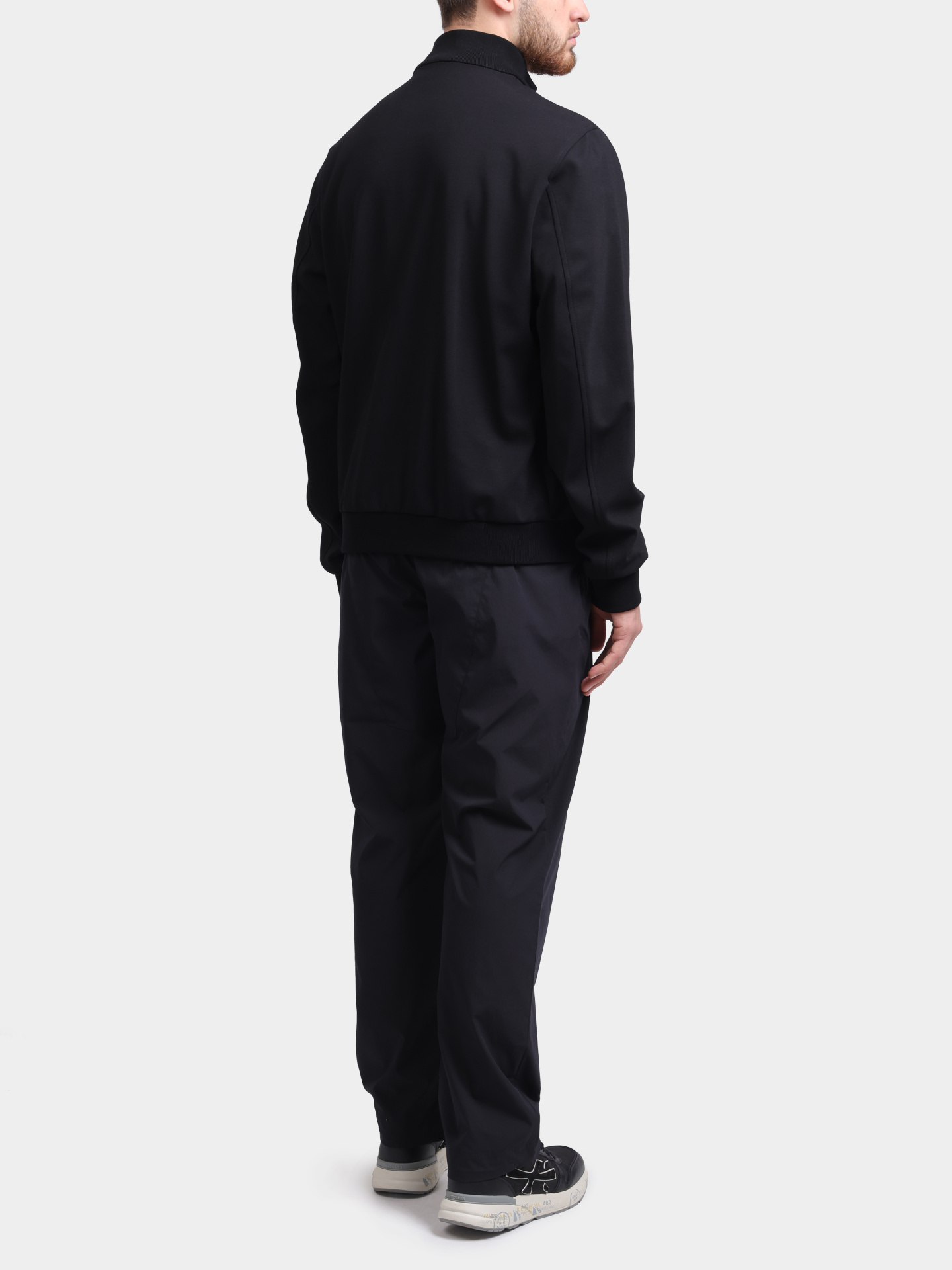 Бомбер MooRER FIDANI - JKR черный с воротником-стойкой мужской — купить в интернет-магазине Verdistore