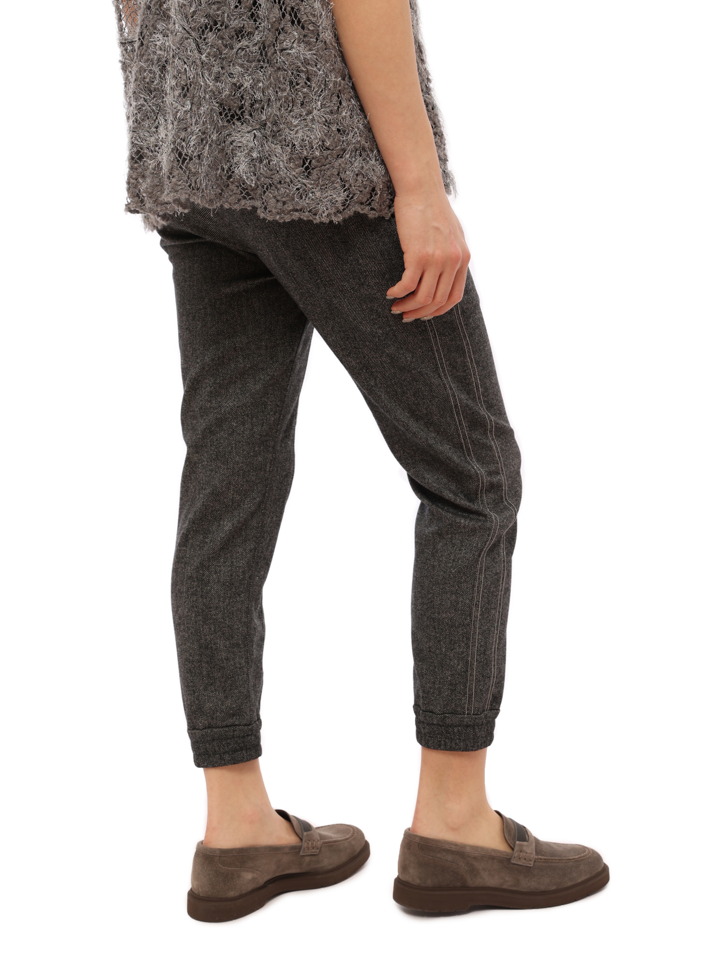 Брюки Brunello Cucinelli MA031P1809 темно-серые женские — купить в интернет-магазине Verdistore