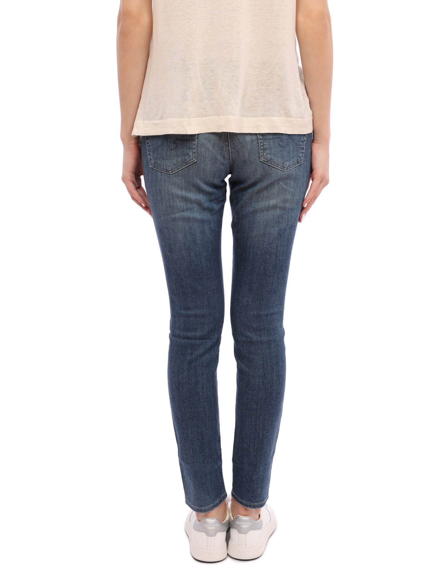 Джинсы AG PVS 1389 DNU синие женские с эффектом выцветания — купить в интернет-магазине Verdistore