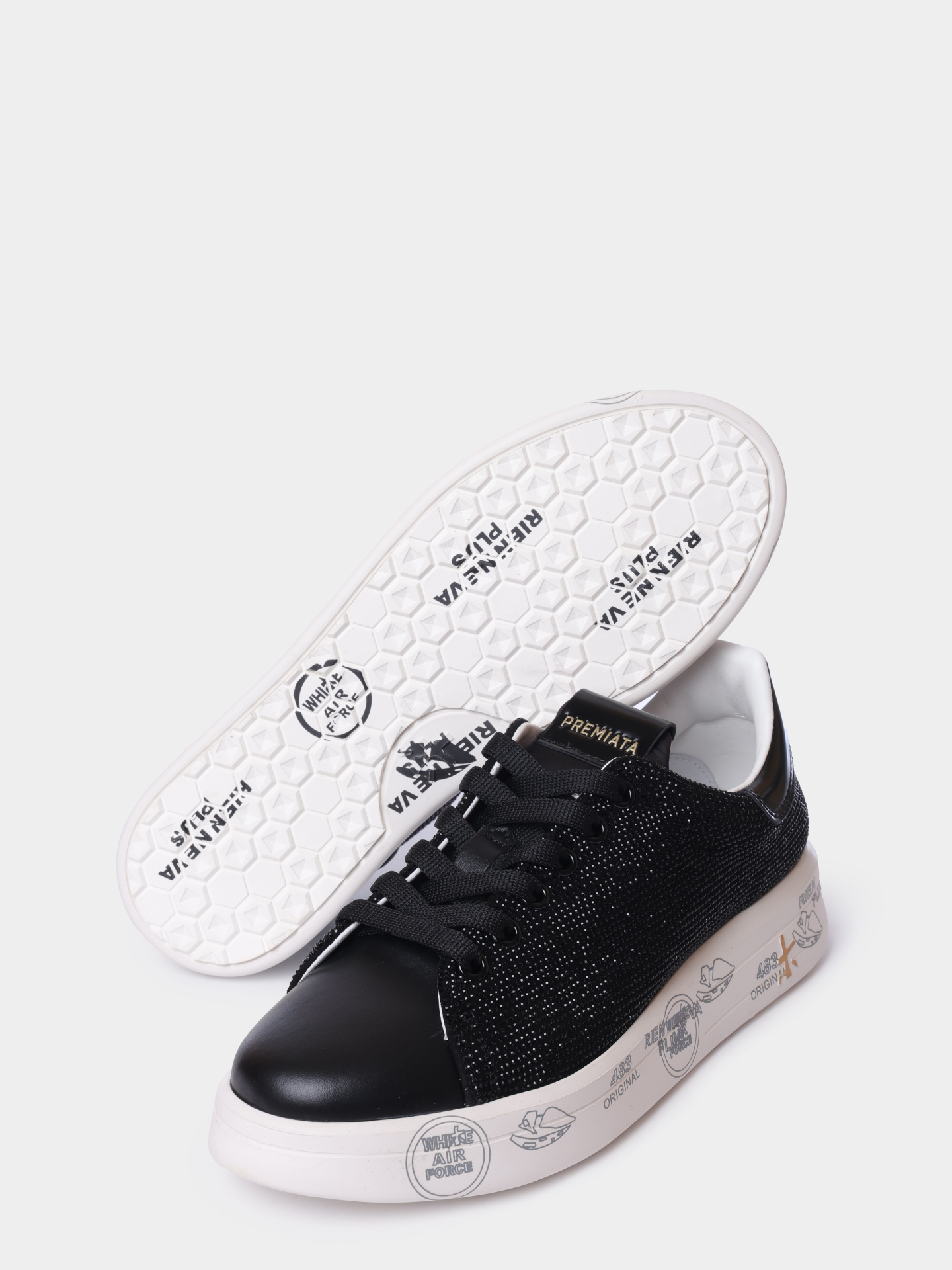 Кеды Premiata Sport BELLE VAR 7813 черные женские со стразами — купить в интернет-магазине Verdistore