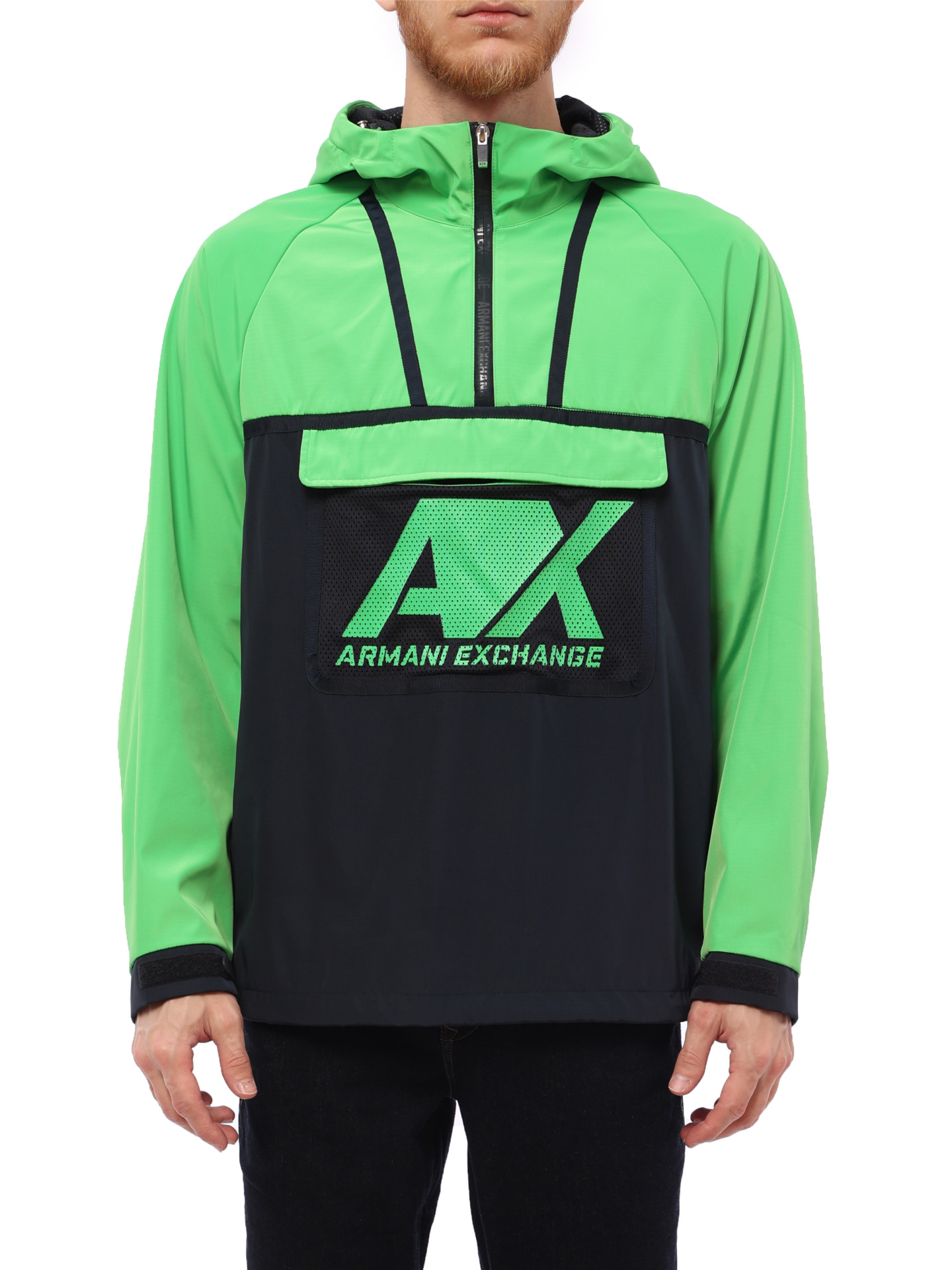 Худи Armani Exchange 3GZK02 комбинированное мужское с логотипом — купить в интернет-магазине Verdistore