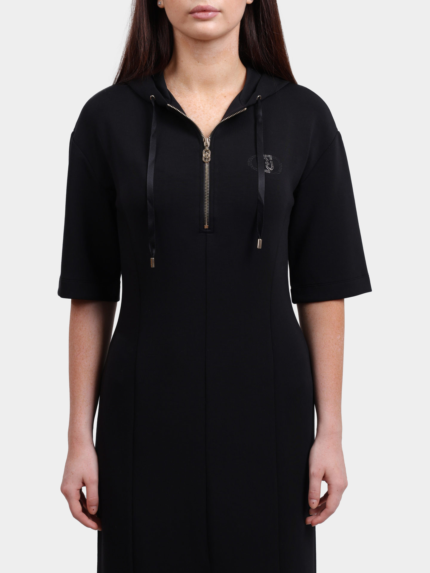 Платье Liu-Jo TF5094 J4616 22222 черное женское с капюшоном — купить в интернет-магазине Verdistore