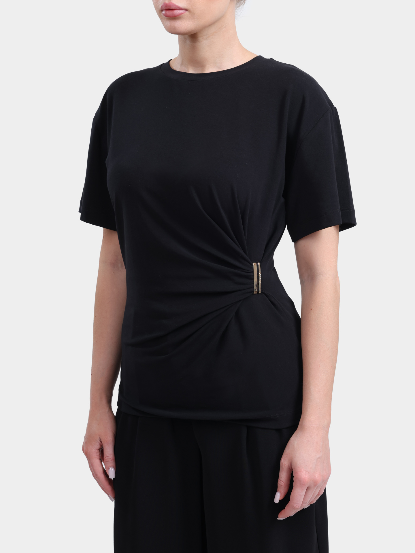 Футболка Pinko 106455 A35D Z99 с драпировкой черная женская — купить в интернет-магазине Verdistore