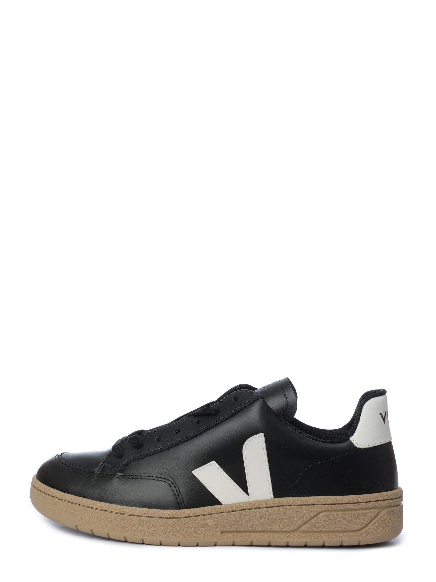 Кеды черные кожаные с коричневой подошвой — купить в интернет-магазине Verdistore