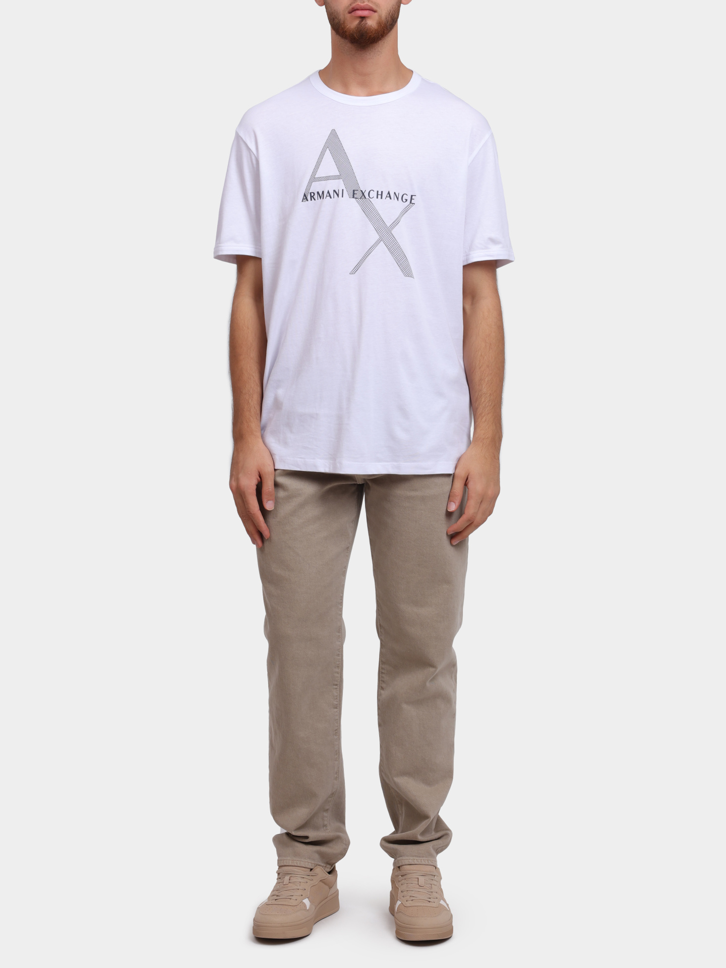 Футболка Armani Exchange 8NZT76 Z8H4Z 1100 белая мужская с логотипом — купить в интернет-магазине Verdistore