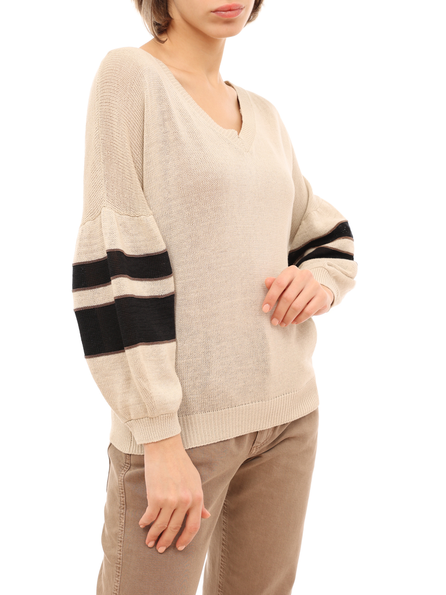 Джемпер Brunello Cucinelli M78763412 молочный женский — купить в интернет-магазине Verdistore