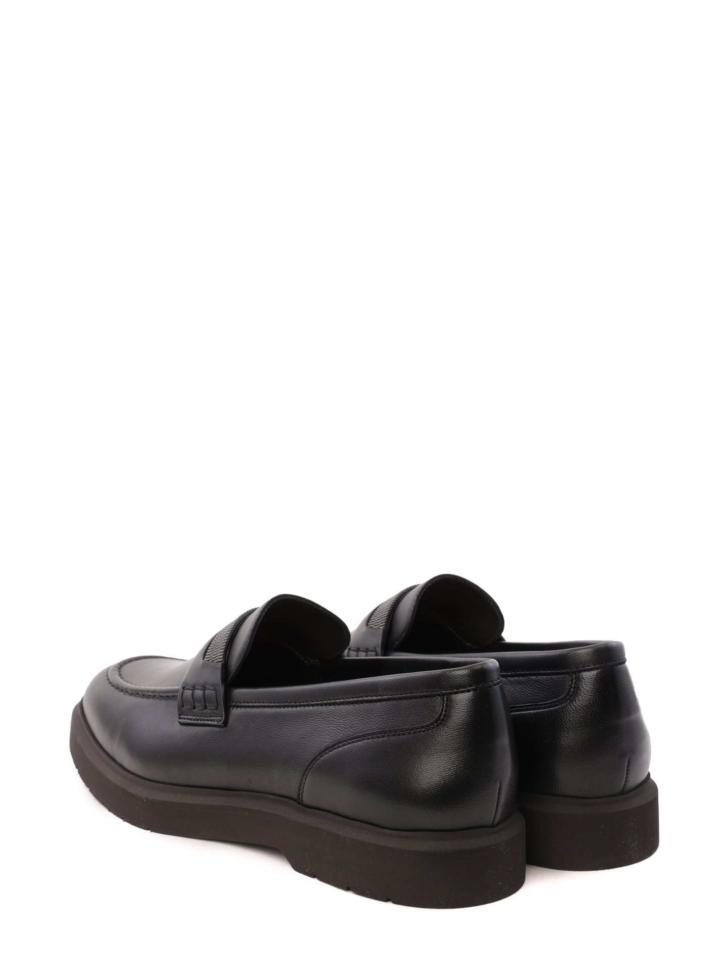 Лоферы Brunello Cucinelli MZNAGB1213 C101 черные женские из кожи — купить в интернет-магазине Verdistore