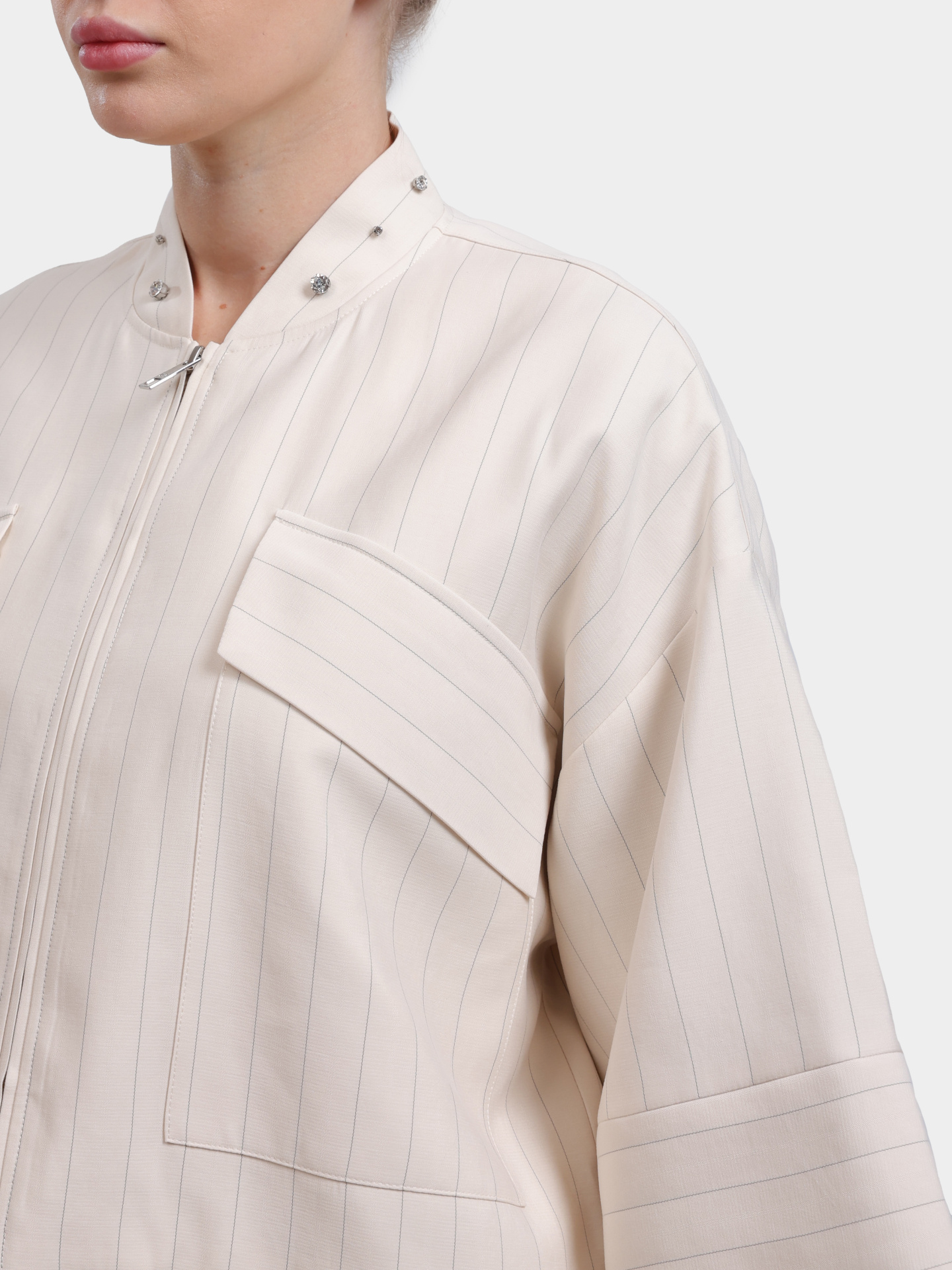 Жакет Liu-Jo CA6117 T557A P9579 бежевый женский в полоску — купить в интернет-магазине Verdistore