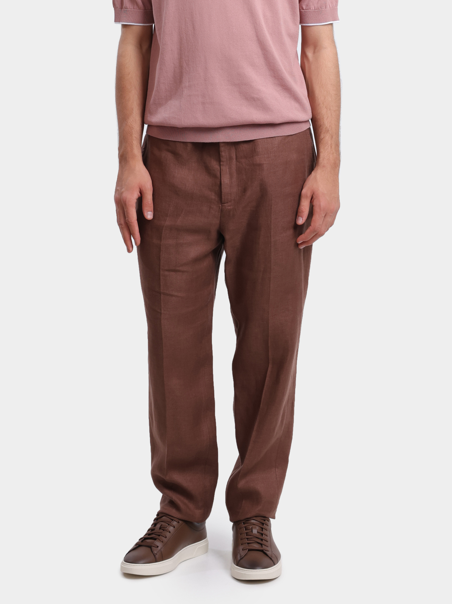 Брюки R54095N 02606 054 кирпичного цвета льняные — купить в интернет-магазине Verdistore