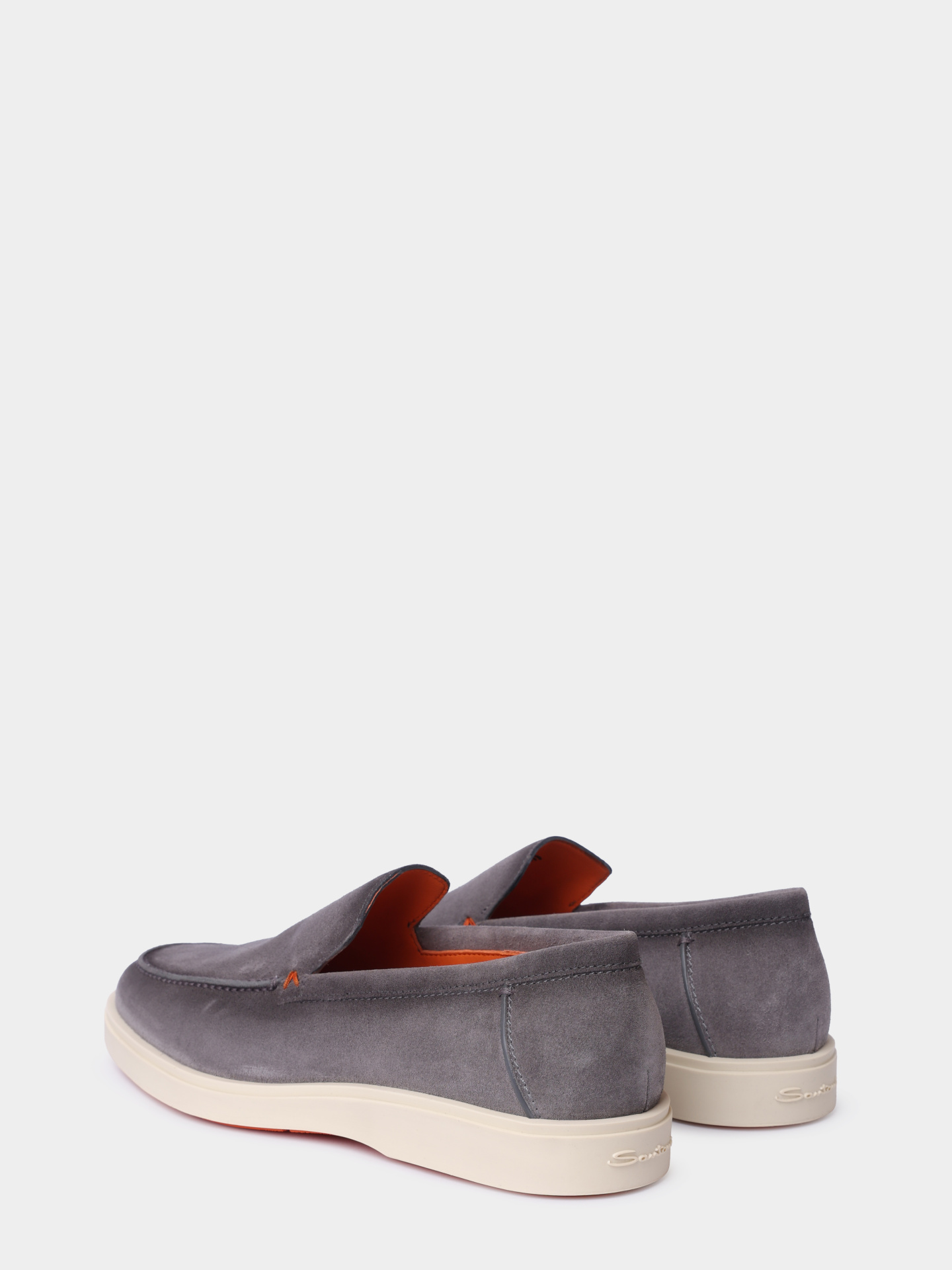 Лоферы Santoni MGDG17824TICBGEXG77 серые мужские из замши — купить в интернет-магазине Verdistore