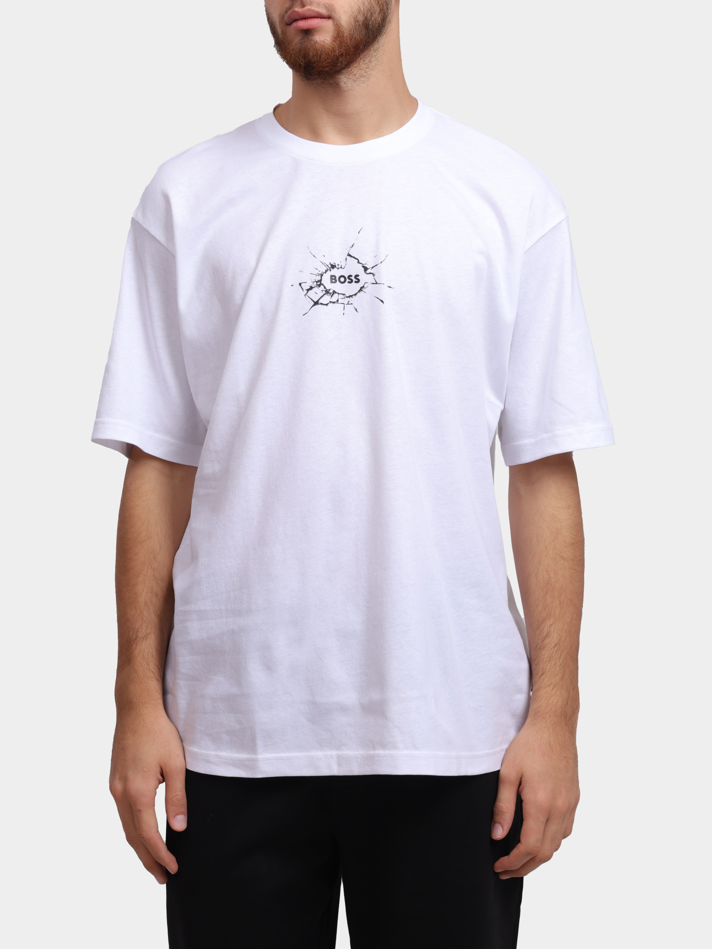 Футболка Boss 50546370 100 хлопковая мужская с логотипом — купить в интернет-магазине Verdistore