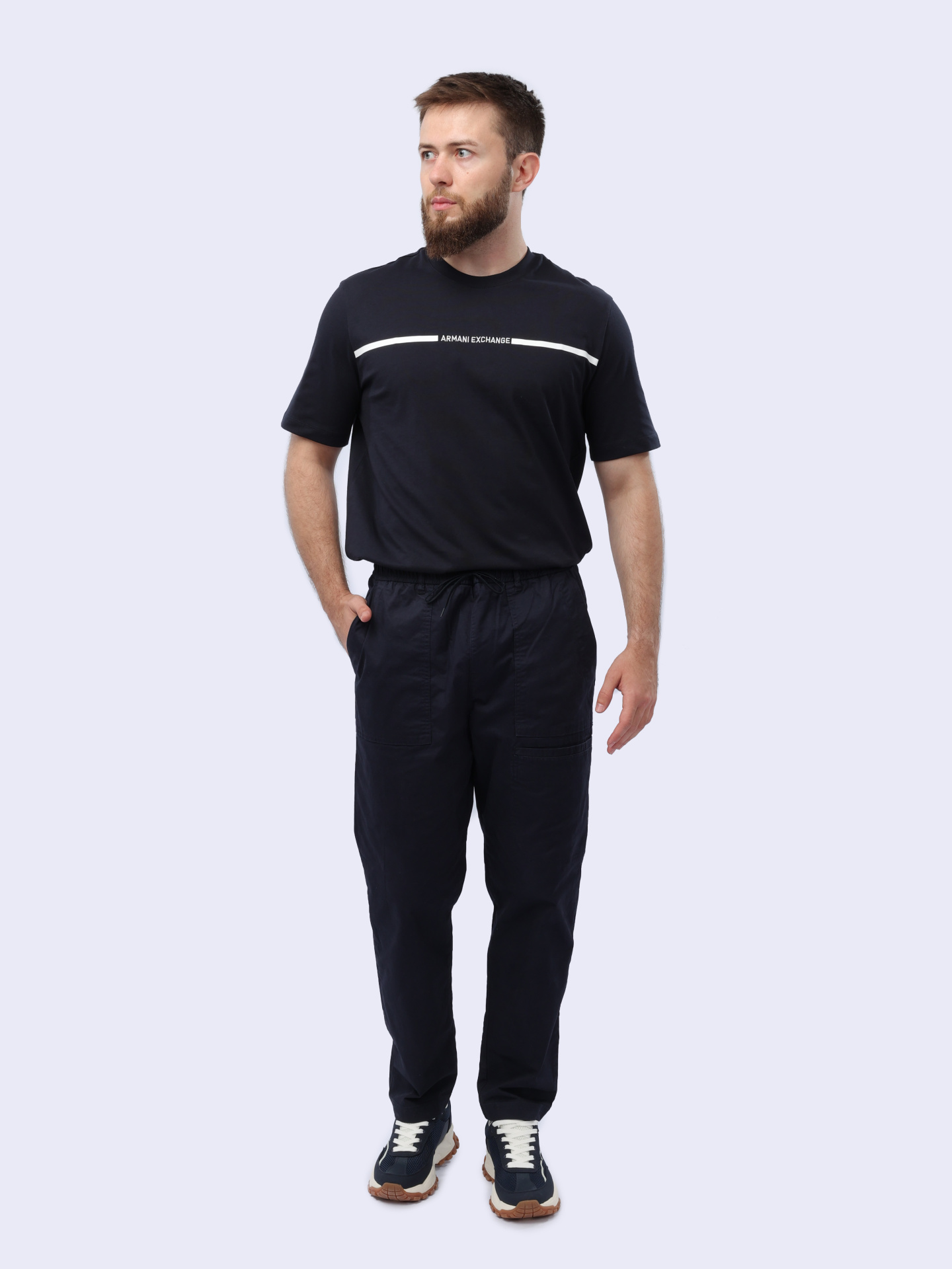 Брюки Armani Exchange 3DZPL5 ZN3DZ 1583 темно-синие мужские с накладными карманами — купить в интернет-магазине Verdistore