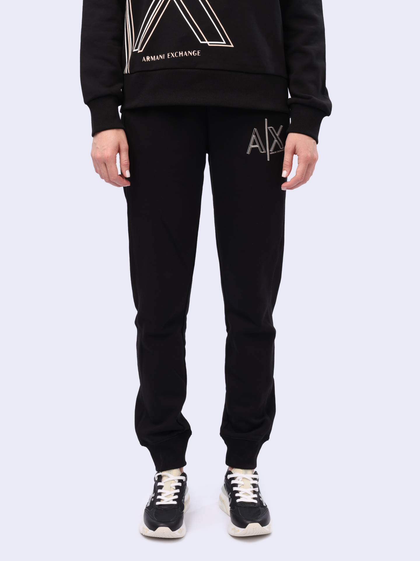 Брюки спортивные Armani Exchange 3DYP71 YJEBZ 1200 черные женские — купить в интернет-магазине Verdistore