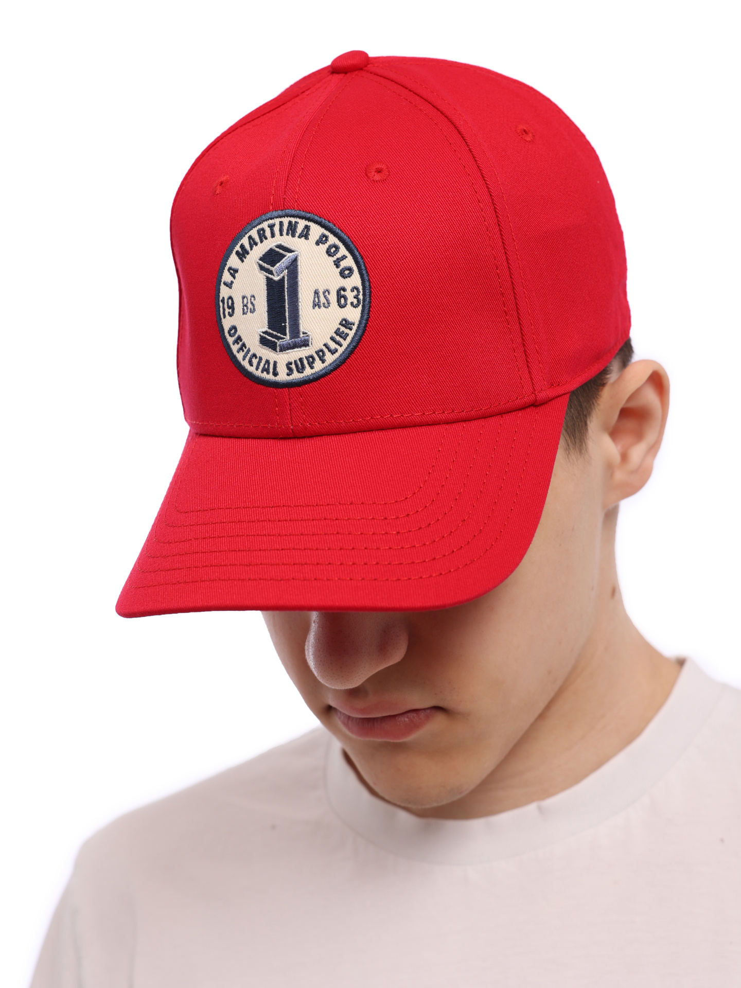 Бейсболка красная с крупным логотипом — купить в интернет-магазине Verdistore