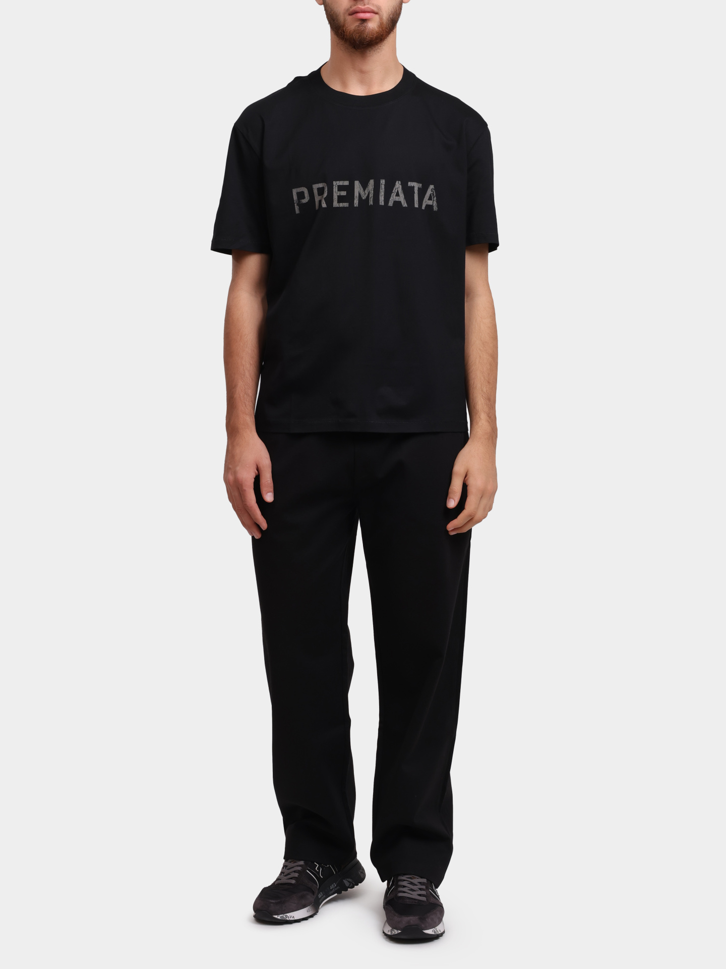 Футболка Premiata PA1030 BLACK хлопковая мужская с логотипом — купить в интернет-магазине Verdistore