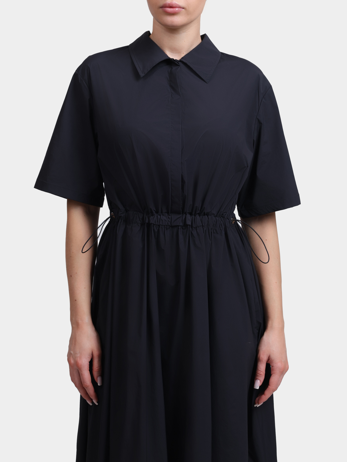Платье Herno AB000061D 12431SZ 9300 черное женское с поясом на кулиске  — купить в интернет-магазине Verdistore