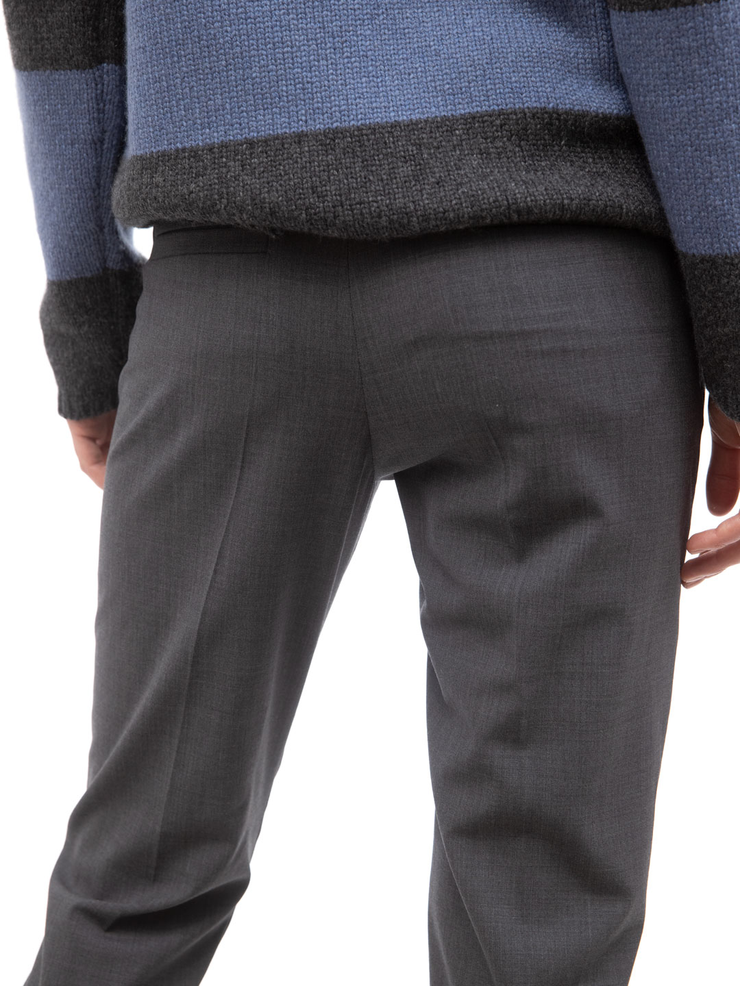Брюки Brunello Cucinelli M0W07P6726 серые женские из шерсти — купить в интернет-магазине Verdistore