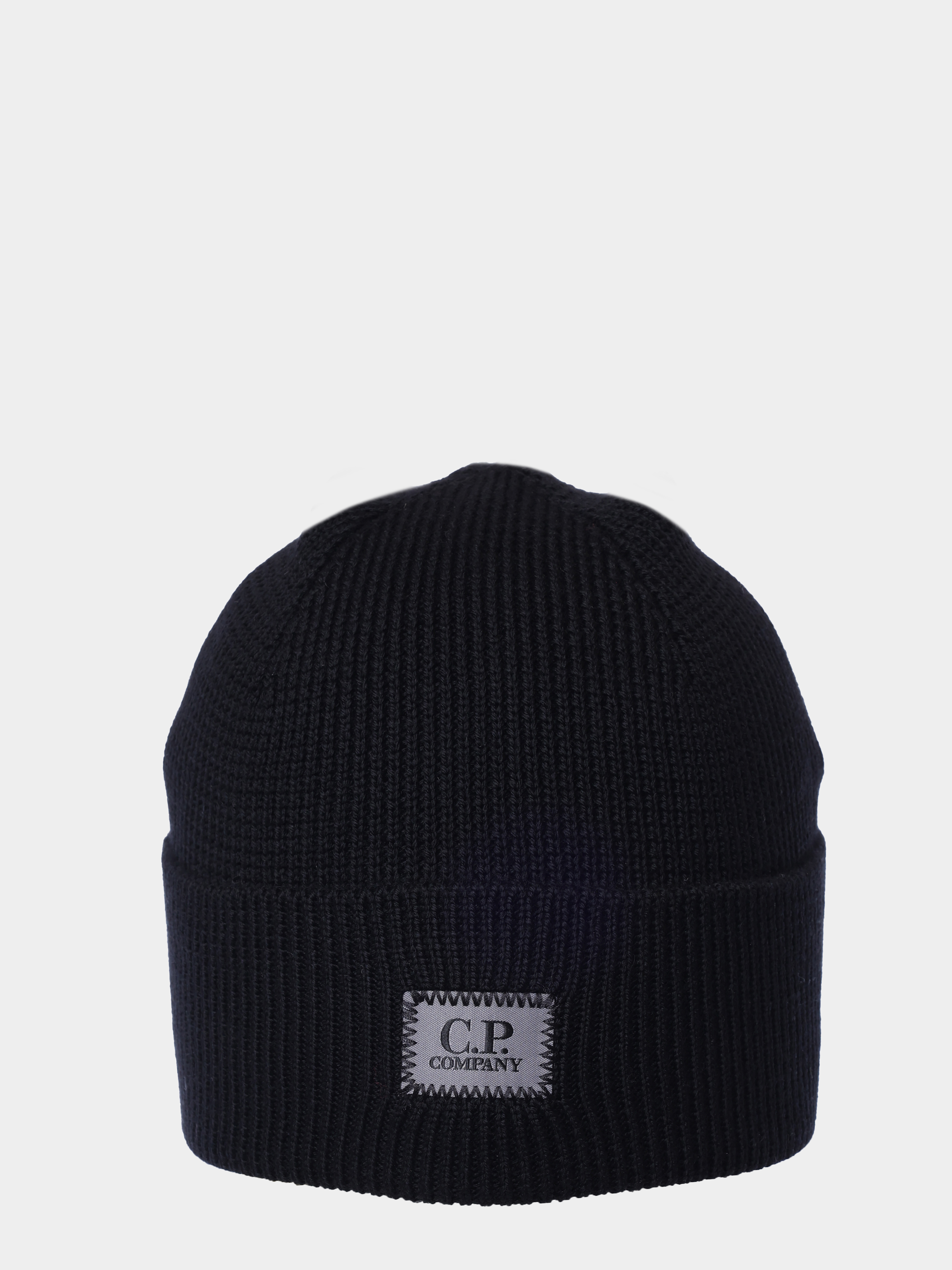 Шапка C.P. Company 21CMAC141A 005509A 999 черная мужская с отворотом — купить в интернет-магазине Verdistore