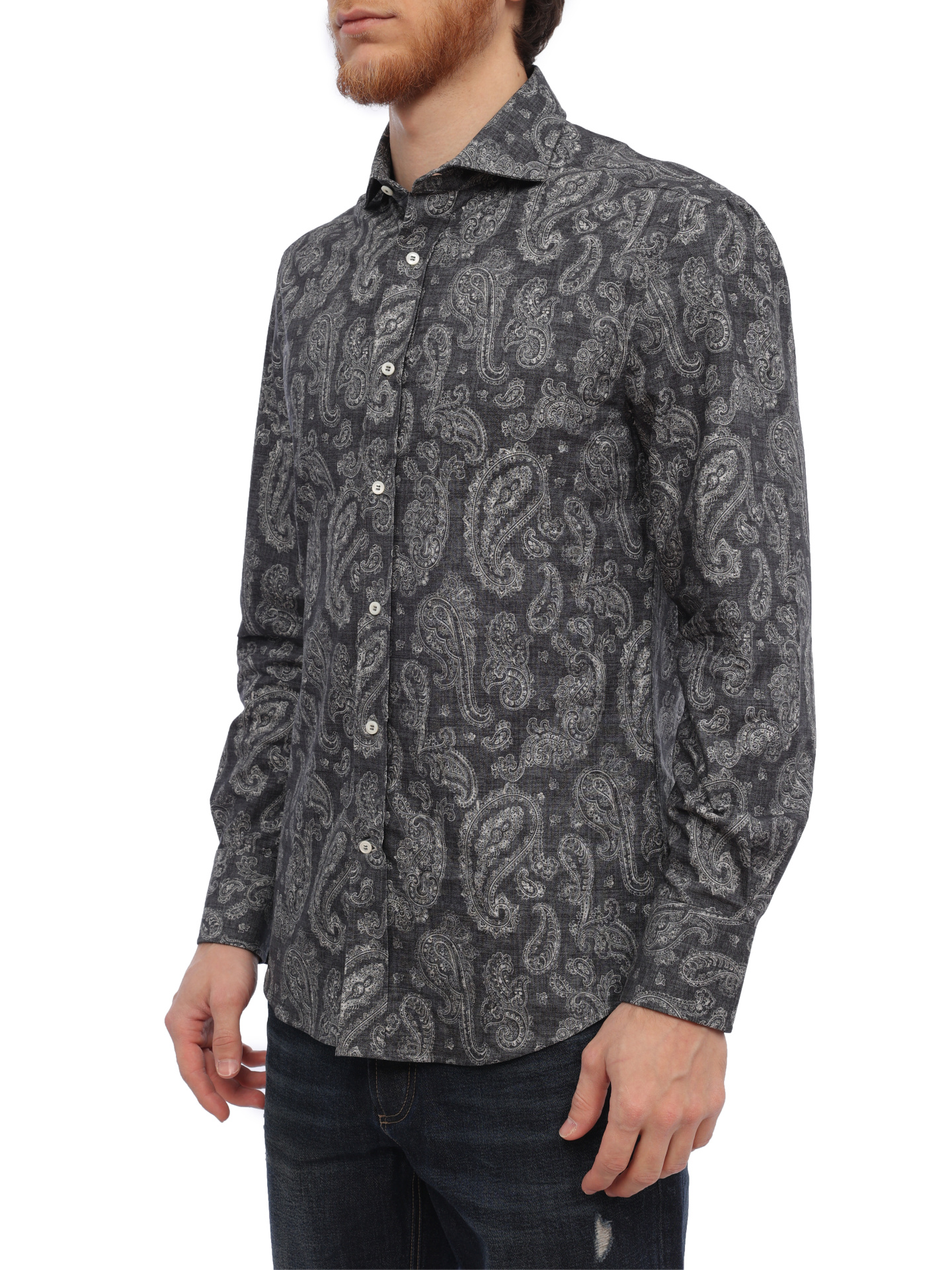 Рубашка Brunello Cucinelli MM6591718 C001 хлопковая мужская — купить в интернет-магазине Verdistore