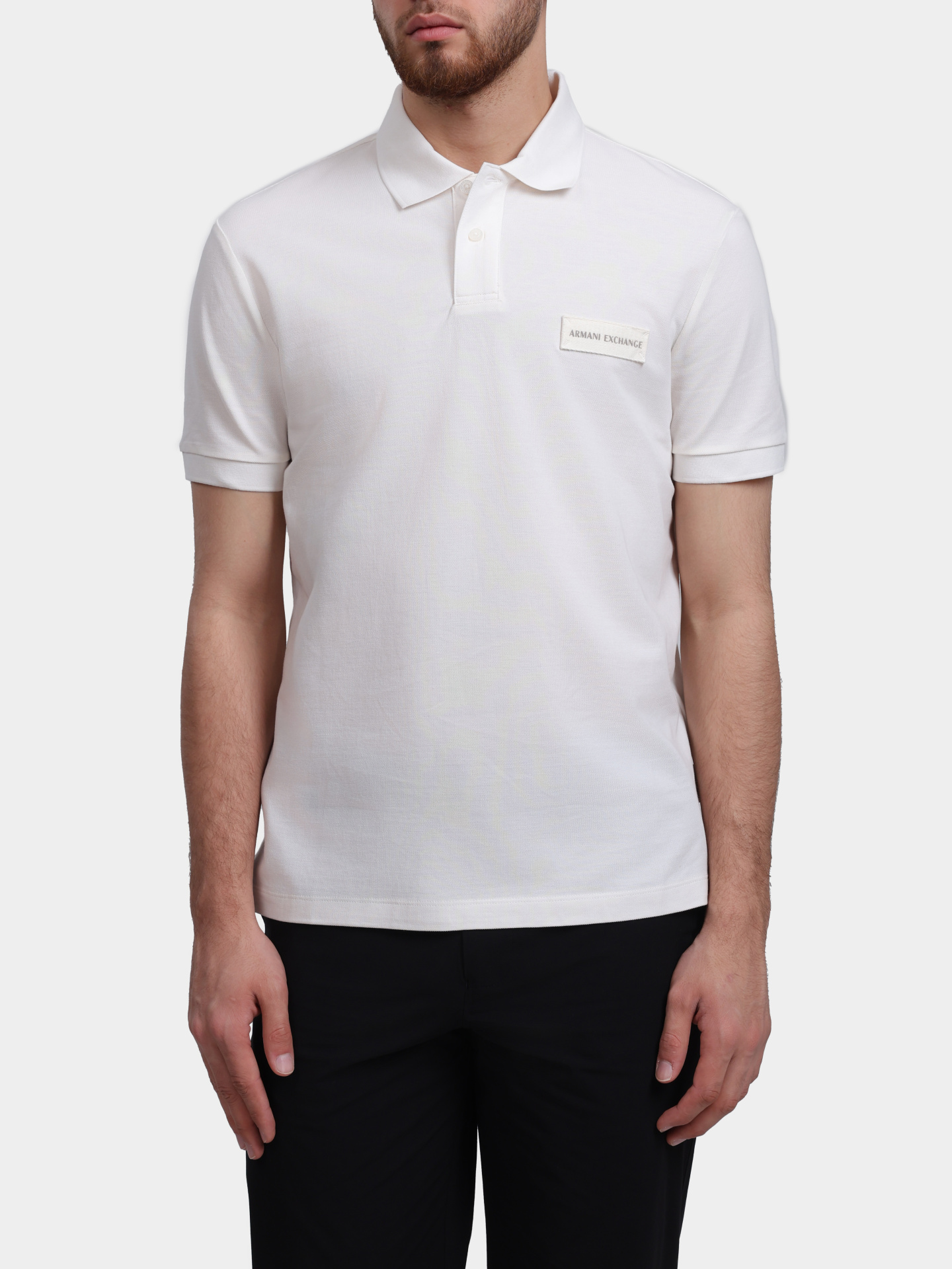 Поло Armani Exchange XM002390 AF13026 U1074 молочное мужское — купить в интернет-магазине Verdistore