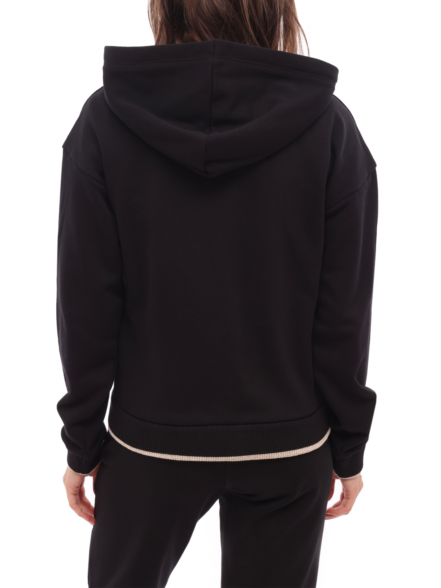 Мастерка Armani Exchange 6KYM87 YJE5Z 1200 черная женская с контрастной окантовкой — купить в интернет-магазине Verdistore