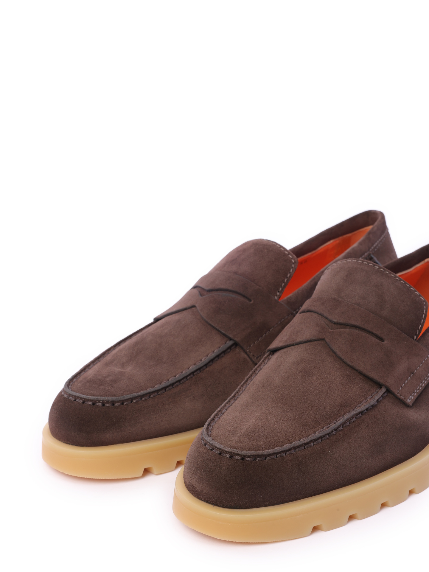 Лоферы коричневые на бежевой изогнутой подошве  — купить в интернет-магазине Verdistore