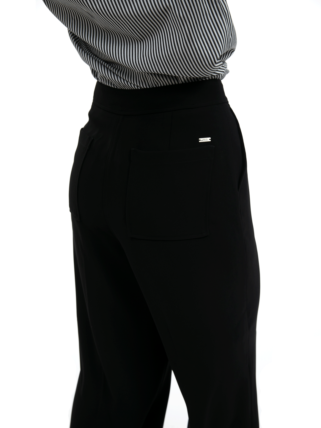 Брюки Armani Exchange 3HYP51 YNJQZ 1200 черные женские широкие — купить в интернет-магазине Verdistore