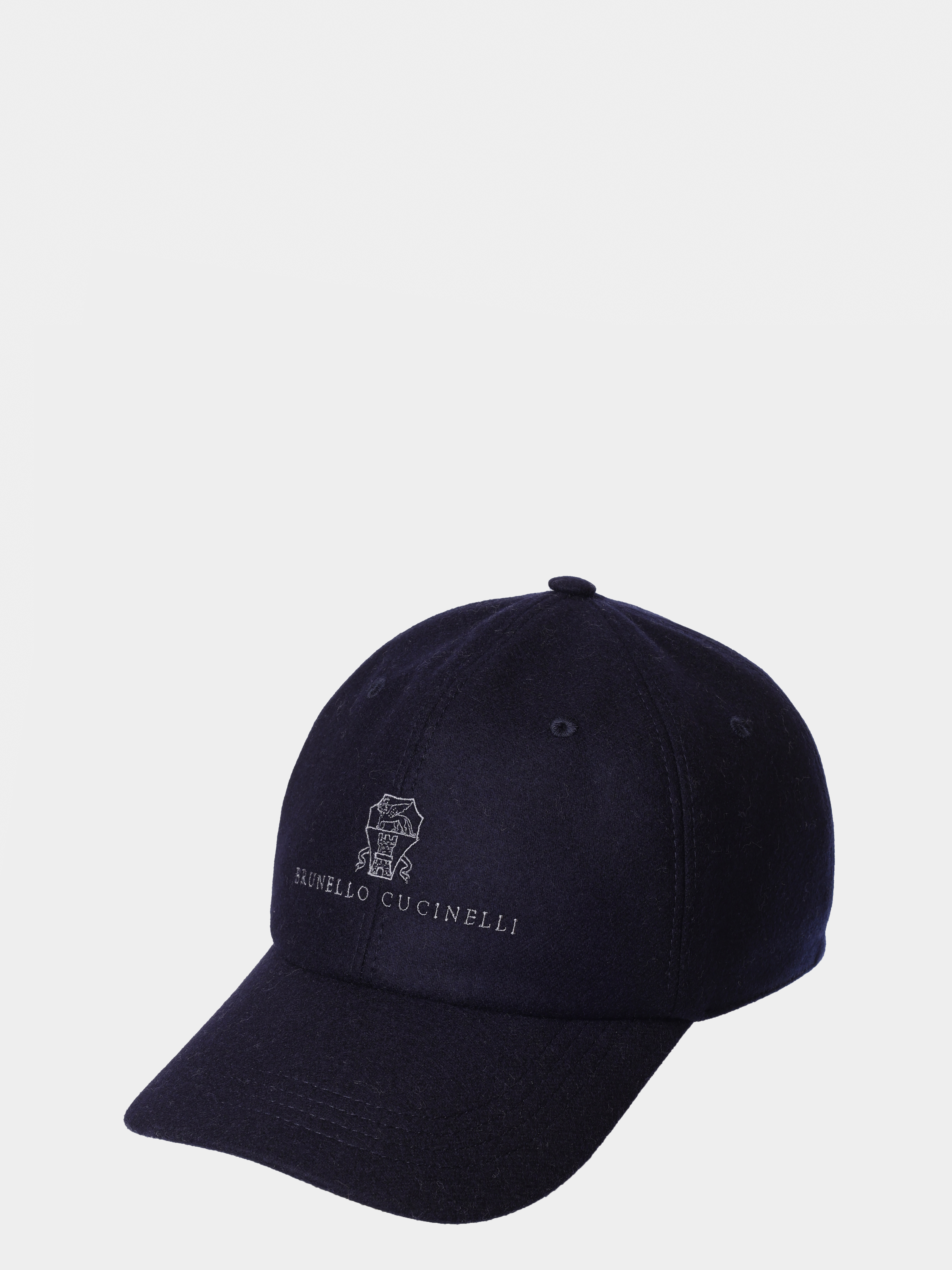 Бейсболка Brunello Cucinell M038P9850 CFM33 темно-синяя мужская с вышитым логотипом — купить в интернет-магазине Verdistore