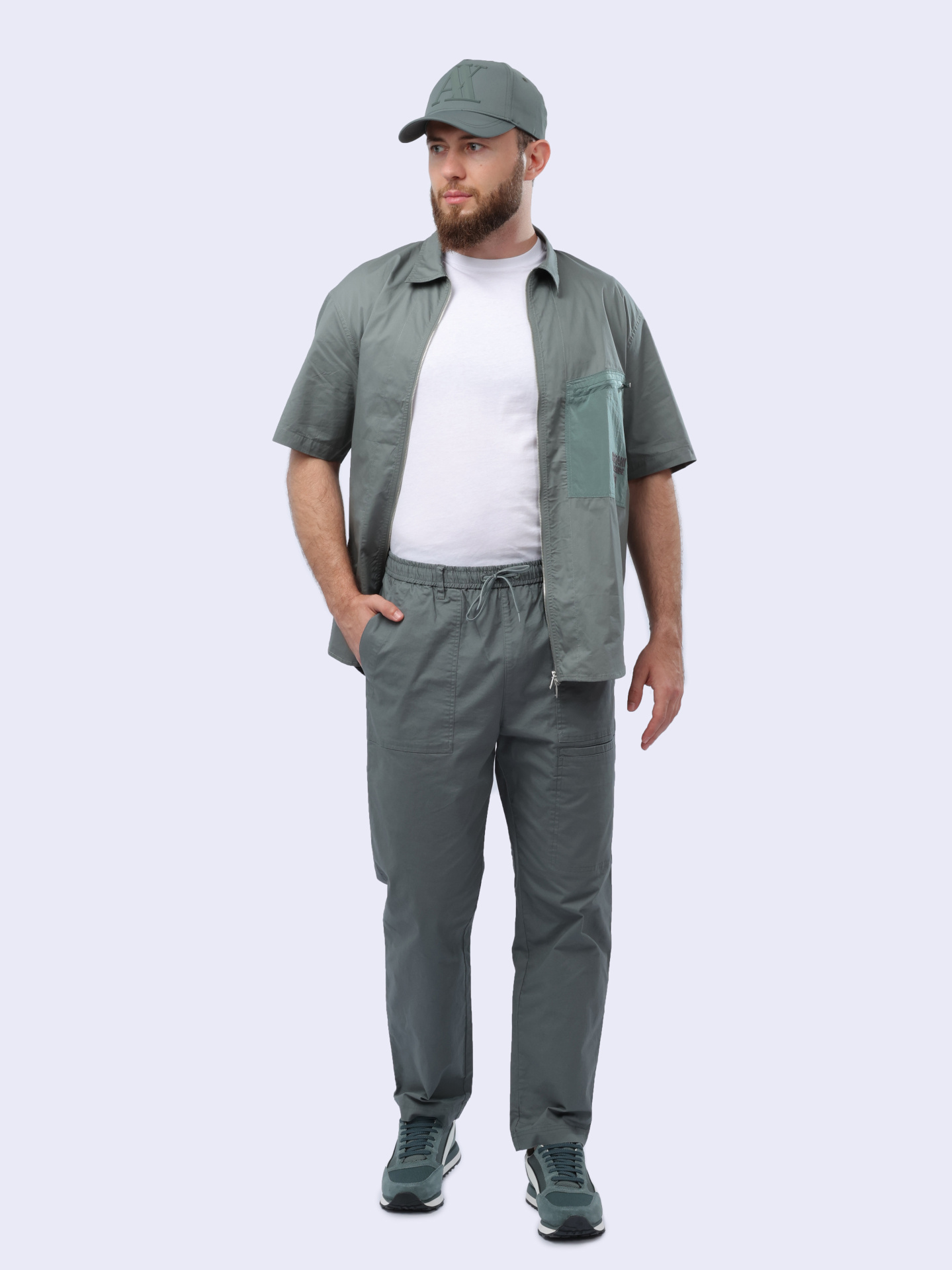 Брюки Armani Exchange 3DZPL5 ZN3DZ 1888 темно-серые мужские с накладными карманами — купить в интернет-магазине Verdistore