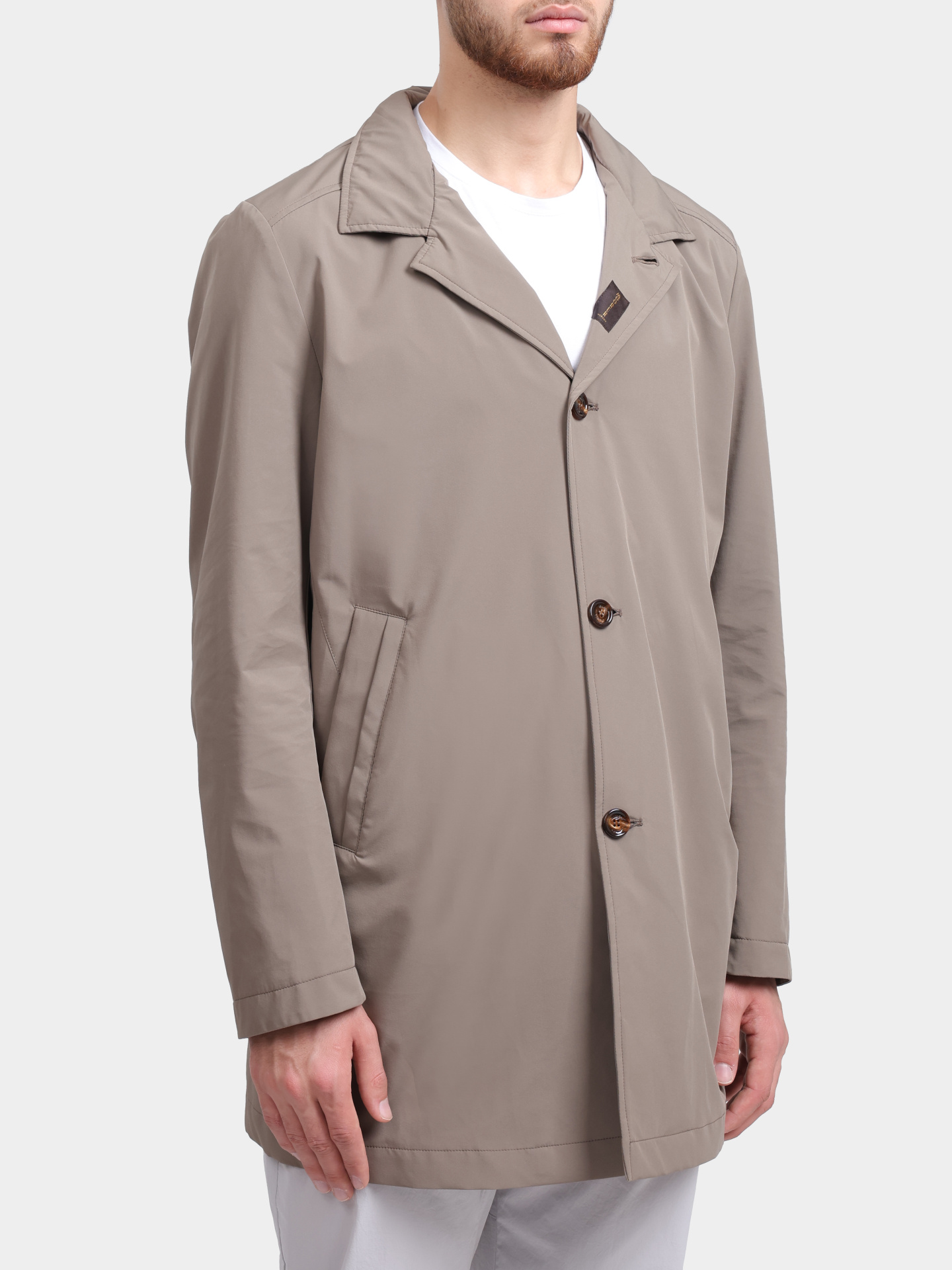 Тренч MooRER HEKTOR - KN бежевый однобортный мужской — купить в интернет-магазине Verdistore