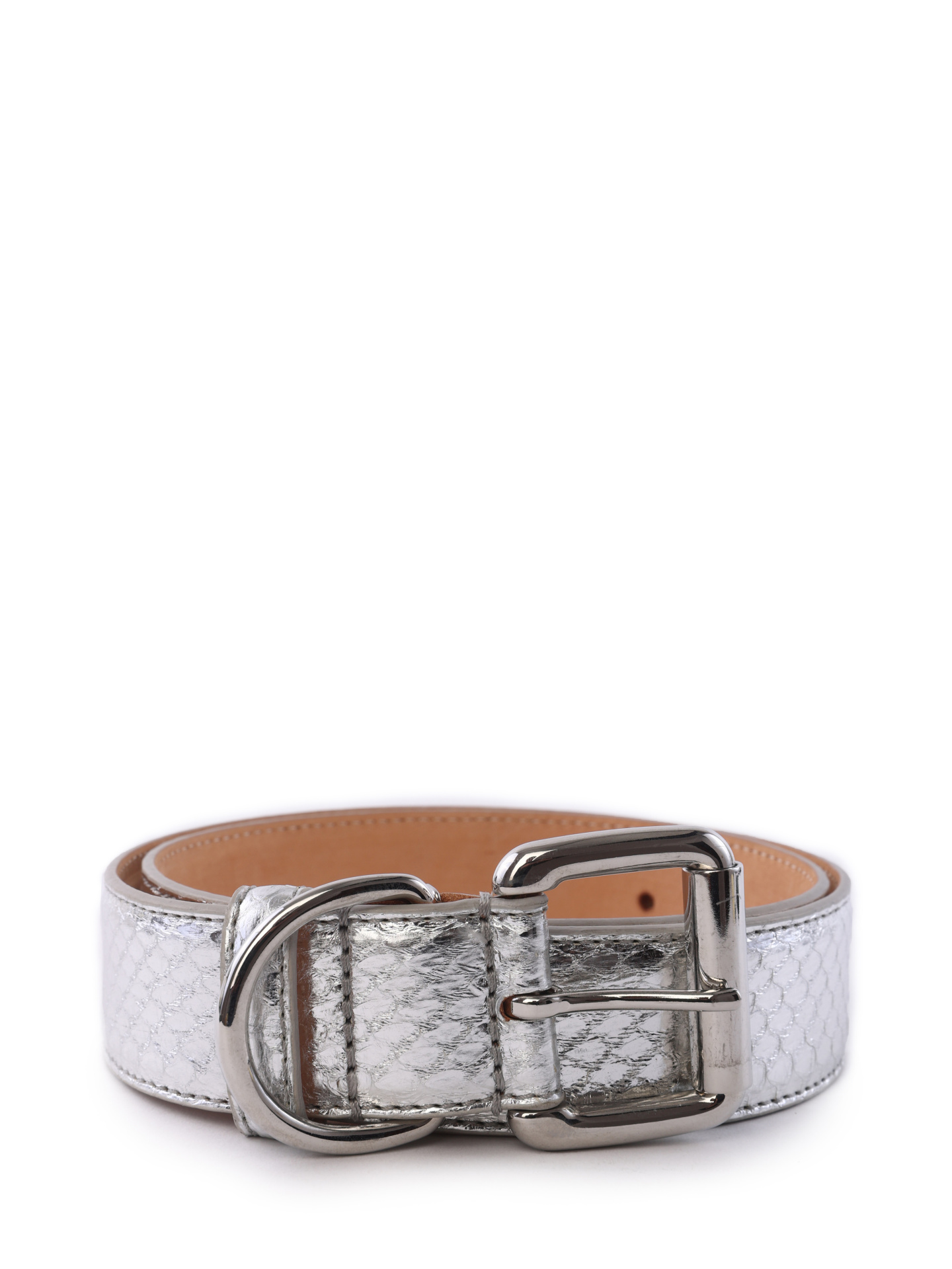 Ремень Barbara Bui 6940 серебристый женский из фактурной кожи — купить в интернет-магазине Verdistore