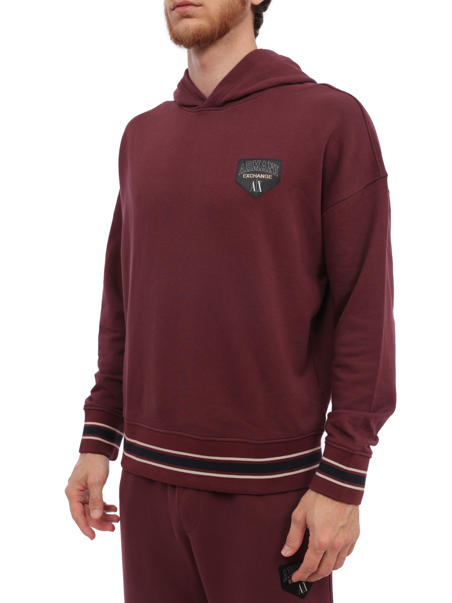 Худи Armani Exchange 6RZMJF ZJDPZ 14AU мужское с отделкой в полоску — купить в интернет-магазине Verdistore