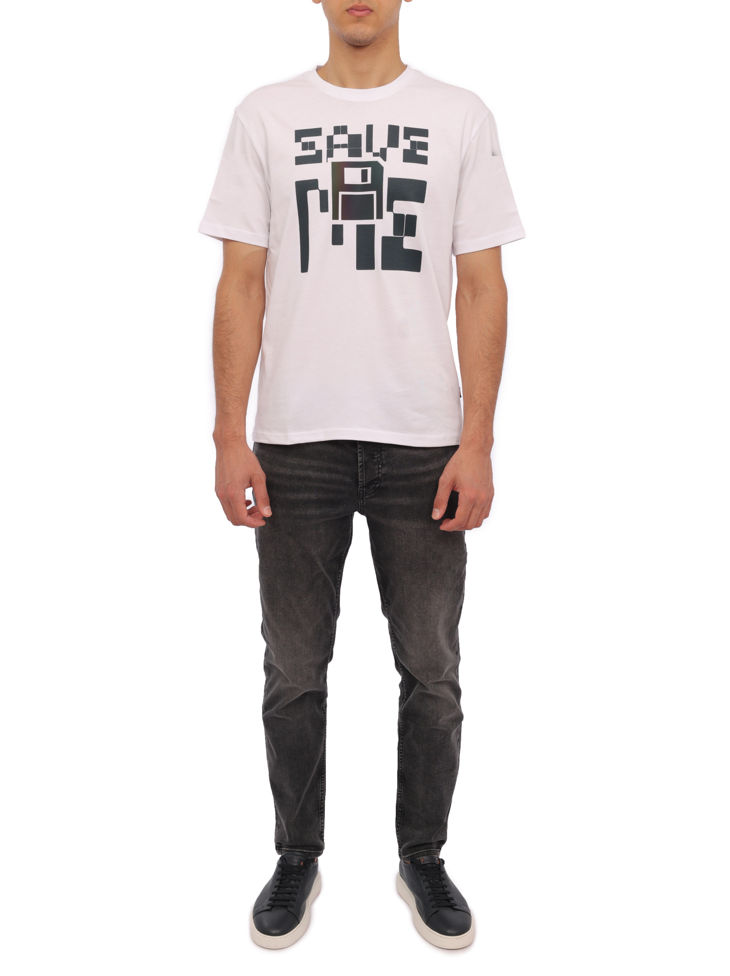 Футболка Boss 50499459 100 белая мужская с принтом — купить в интернет-магазине Verdistore