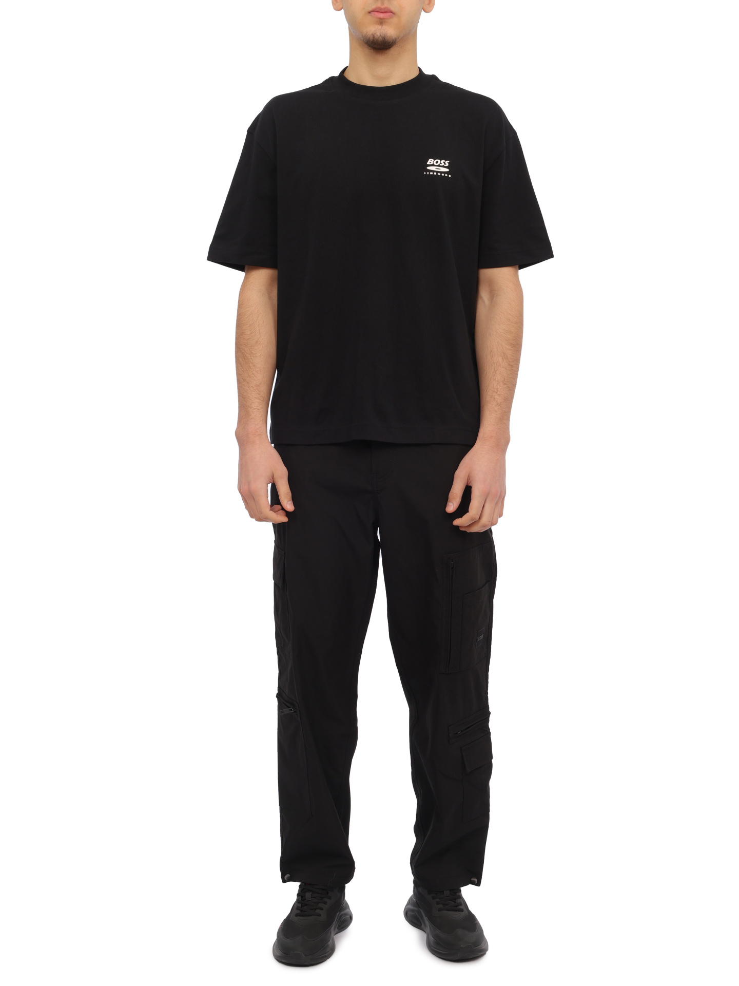 Брюки Boss 50507817 001 черные мужские с накладными карманами — купить в интернет-магазине Verdistore