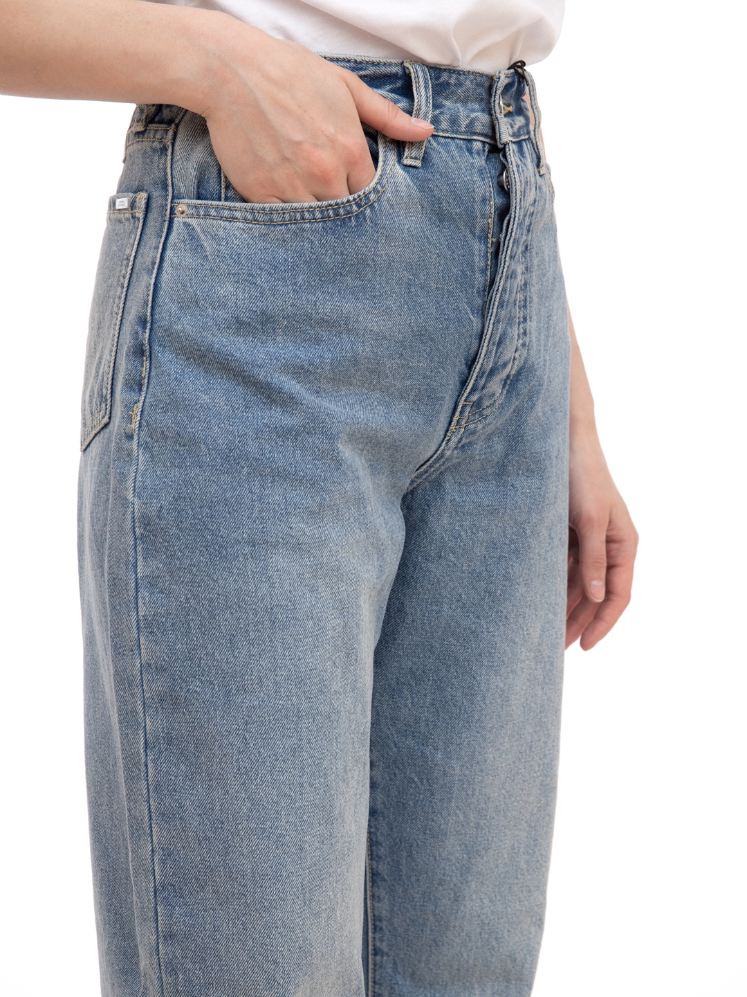 Джинсы Armani Exchange 8NYJ56 синие женские на завышенной талии — купить в интернет-магазине Verdistore