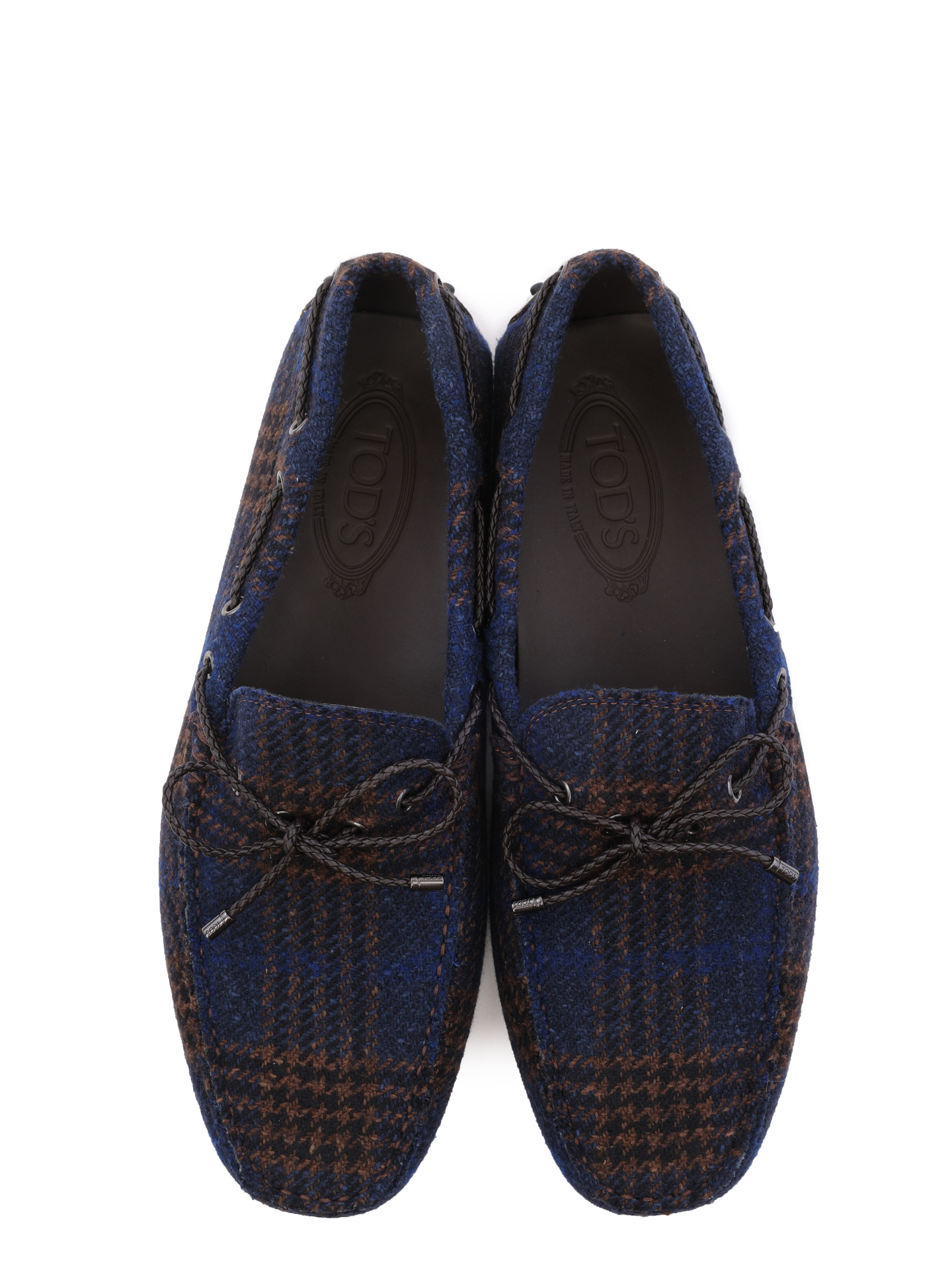 Мокасины из твида сине-коричневого цвета — купить в интернет-магазине Verdistore