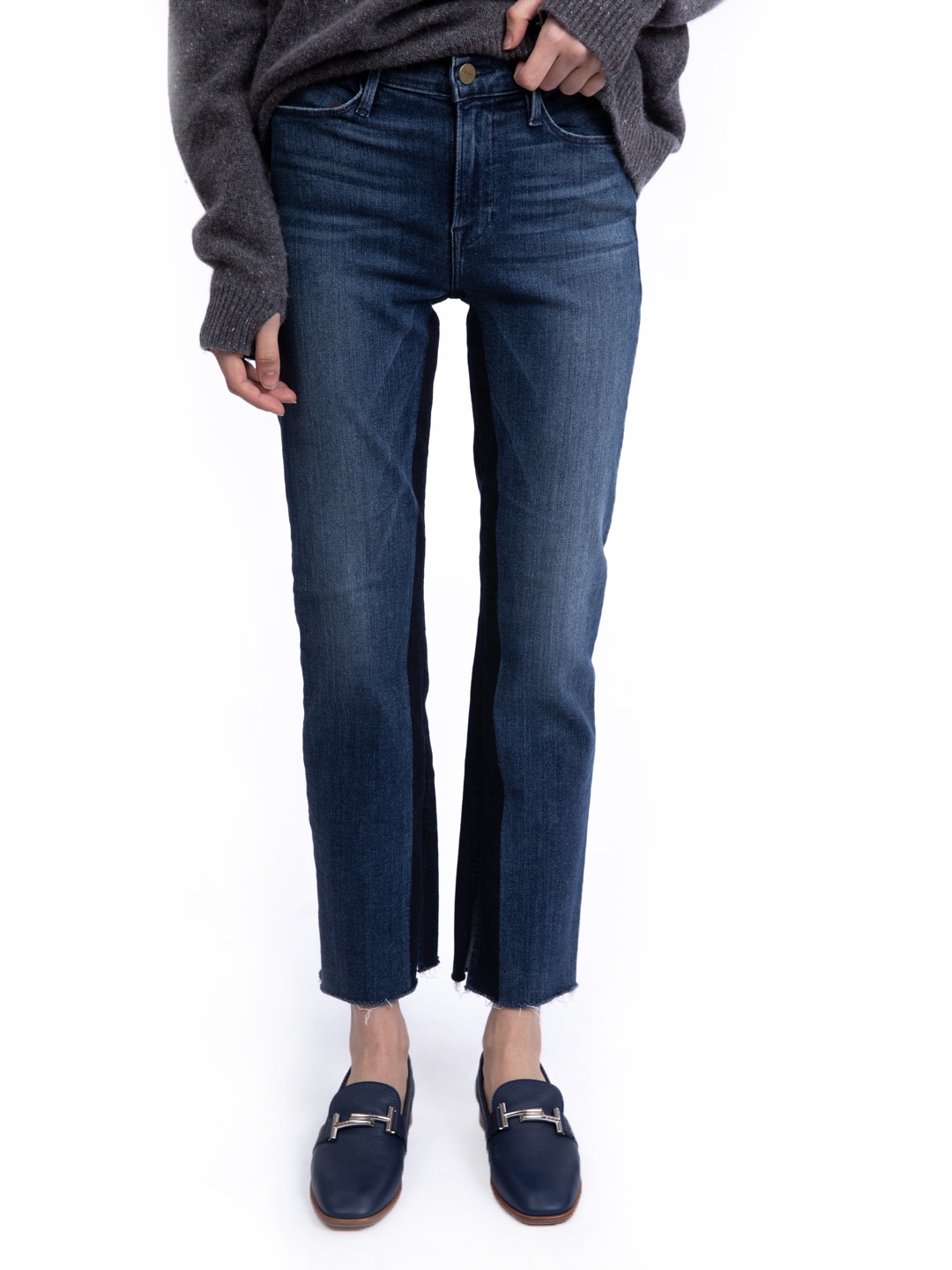 Джинсы с контрастными вставками — купить в интернет-магазине Verdistore